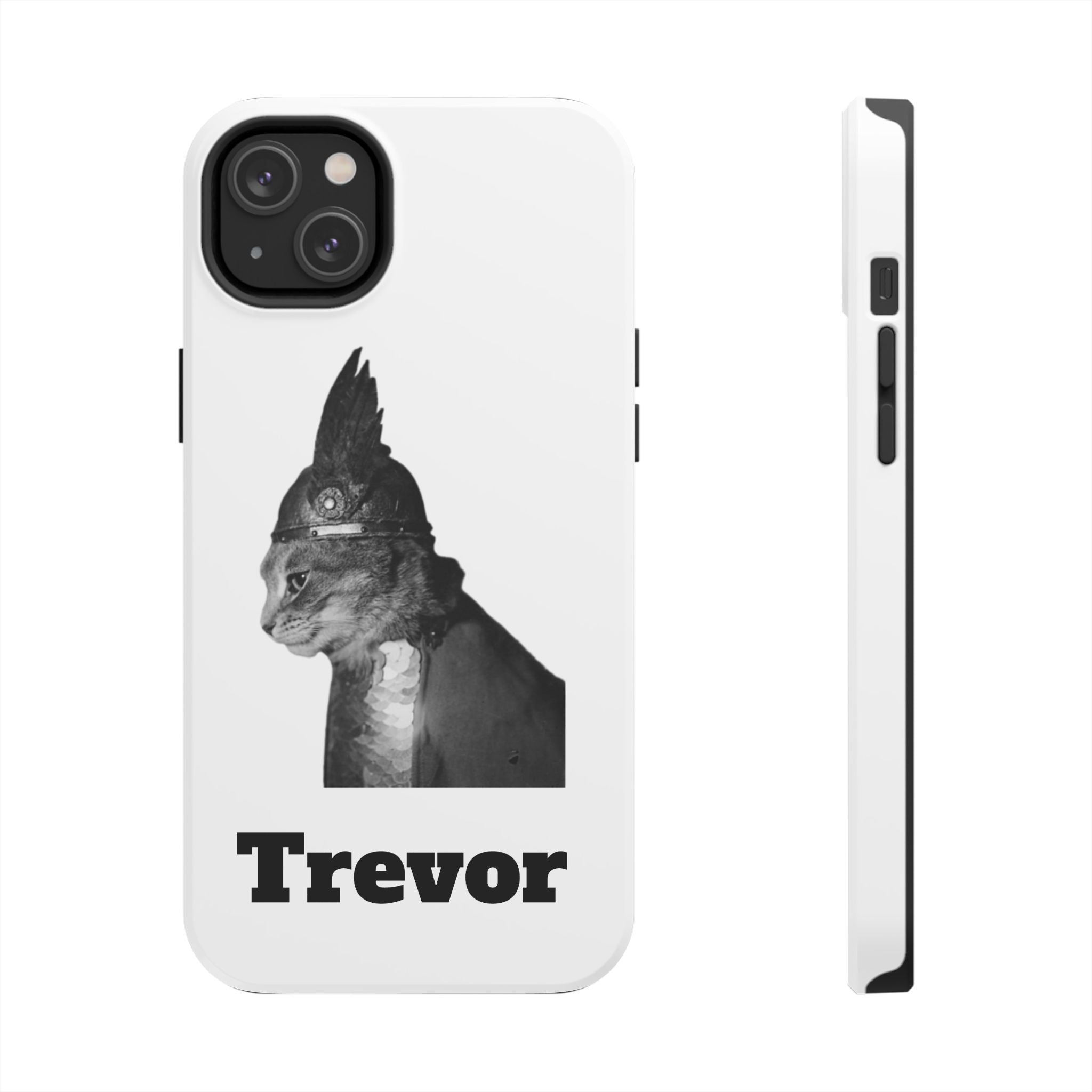 Viking Black Cat Portrait black white monochrome phone case | Tough Phone Case | cat lover case for phone Iphone 17 16 15 14