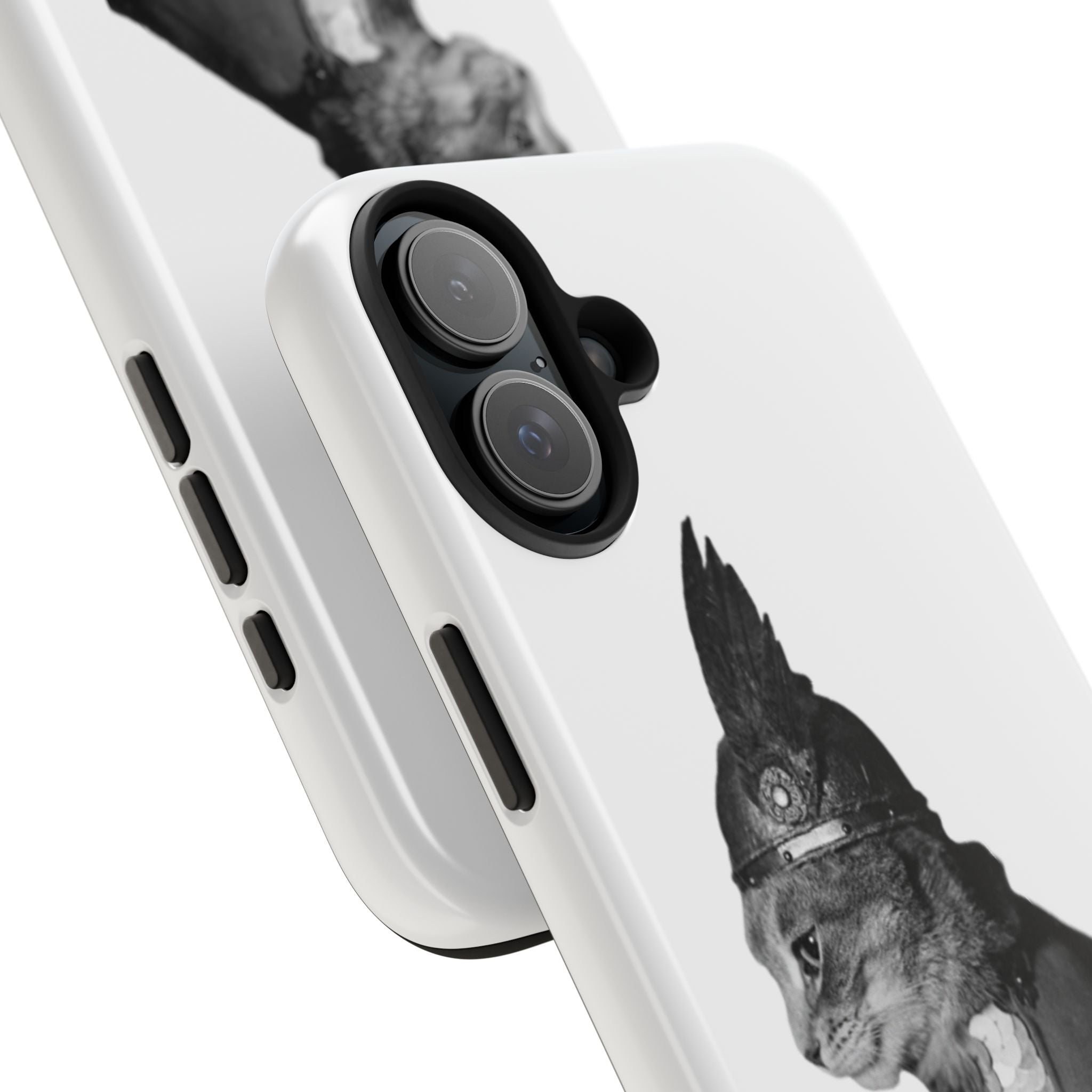 Viking Black Cat Portrait black white monochrome phone case | Tough Phone Case | cat lover case for phone Iphone 17 16 15 14