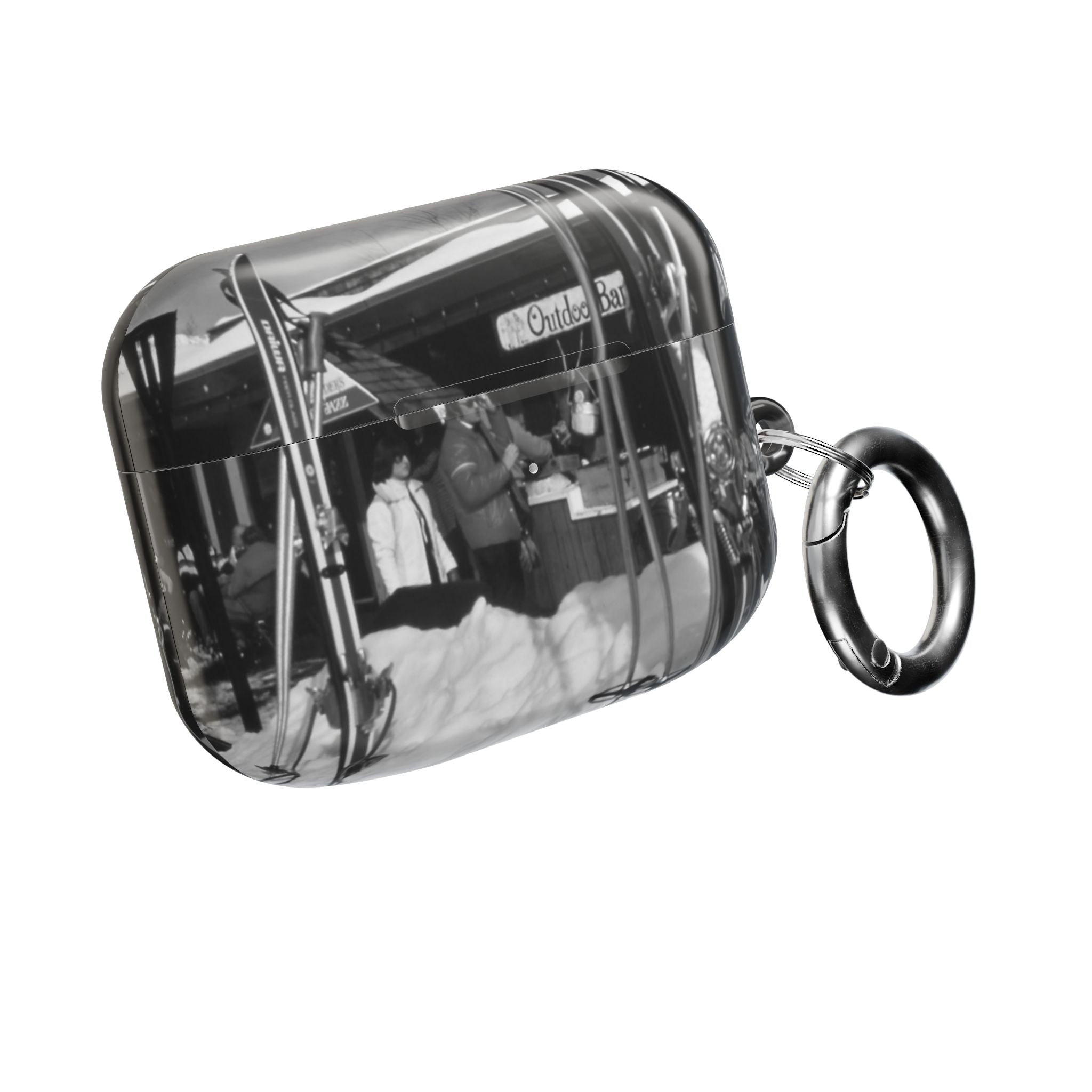 Vintage Black and White Market Photo AirPod Case | Retro Street Scene