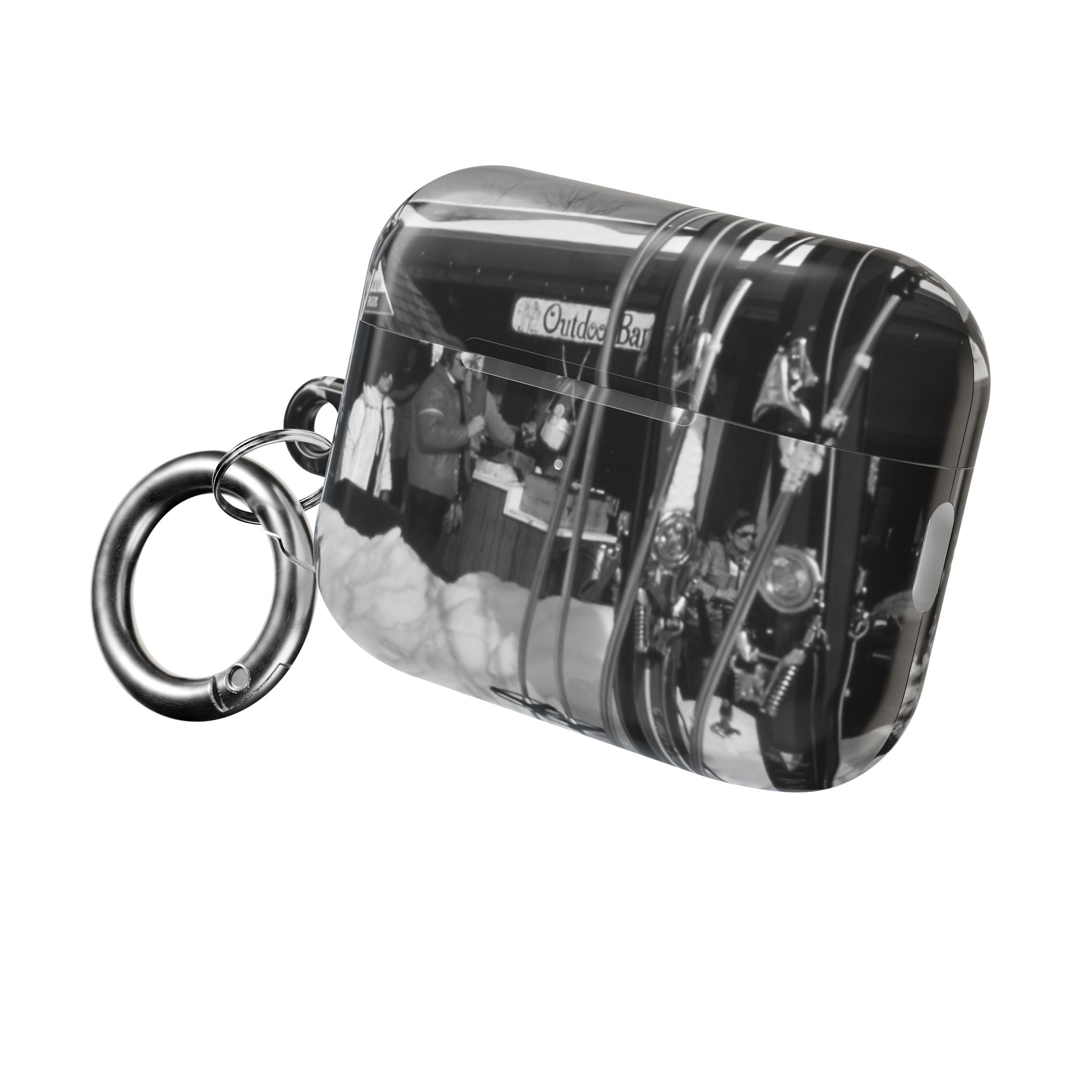 Vintage Black and White Market Photo AirPod Case | Retro Street Scene