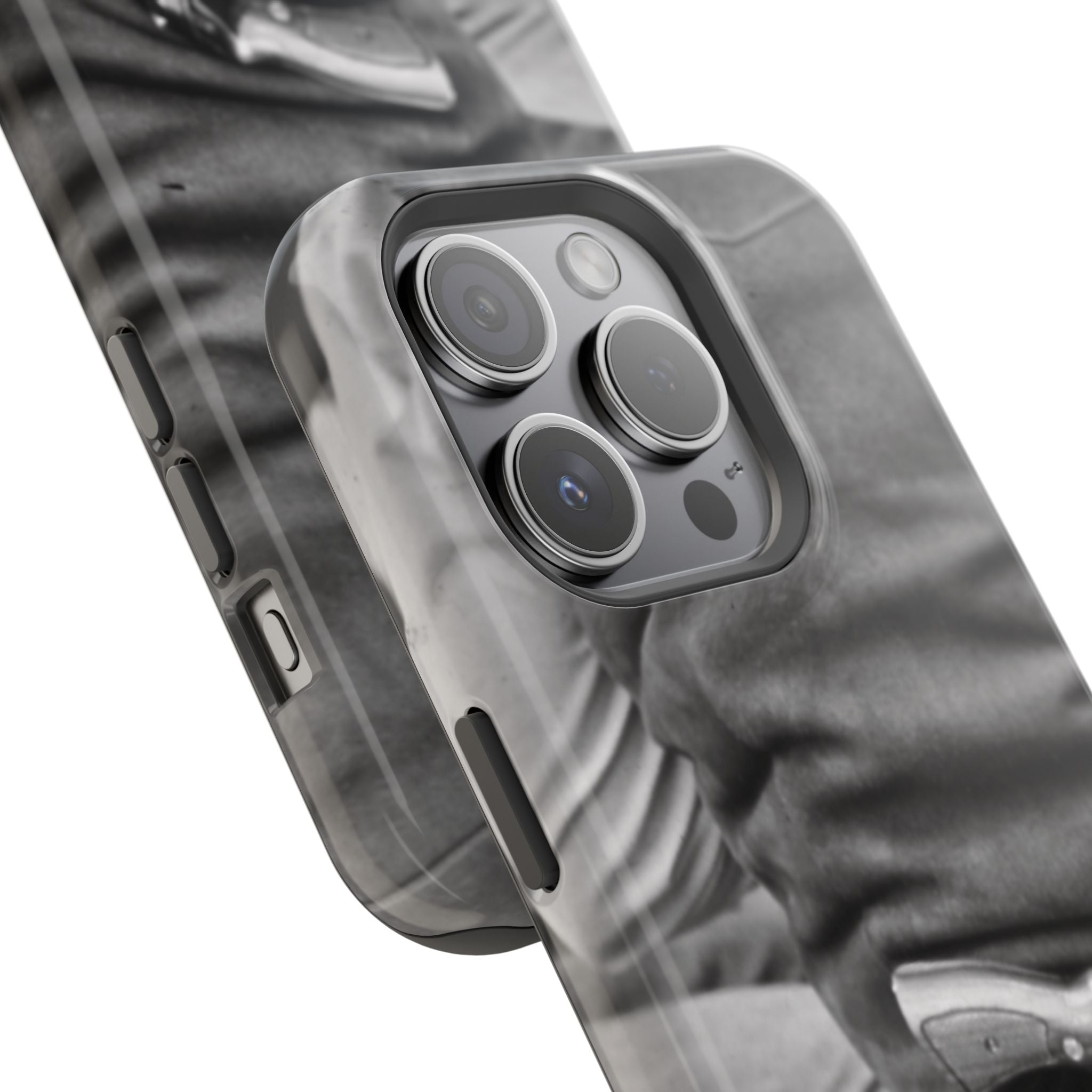 Black and White Cowboy Holster Photo Phone Case | Magnetic Impact-Resistant Case| Samsung 26 iphone 17 16 15 Monochrome Americana