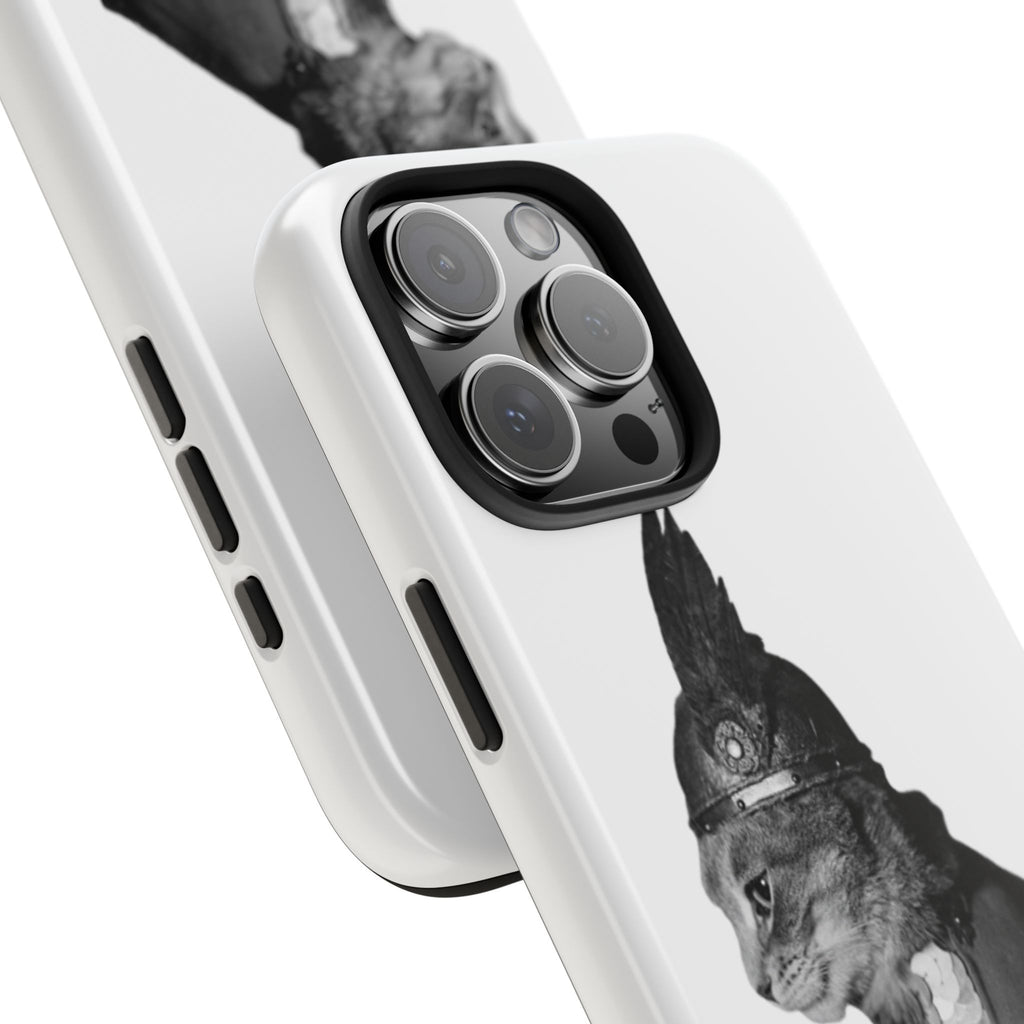 Viking Black Cat Portrait black white monochrome phone case | Tough Phone Case | cat lover case for phone Iphone 17 16 15 14