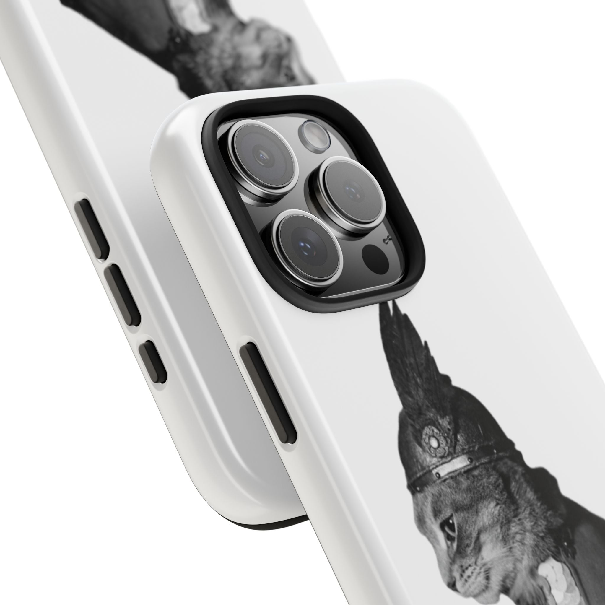Viking Black Cat Portrait black white monochrome phone case | Tough Phone Case | cat lover case for phone Iphone 17 16 15 14