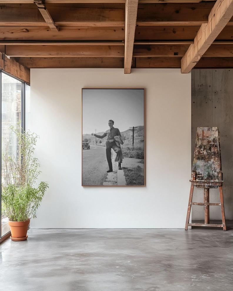 Black and white photograph wall art | 1940s California | industrial masculine decor | gift