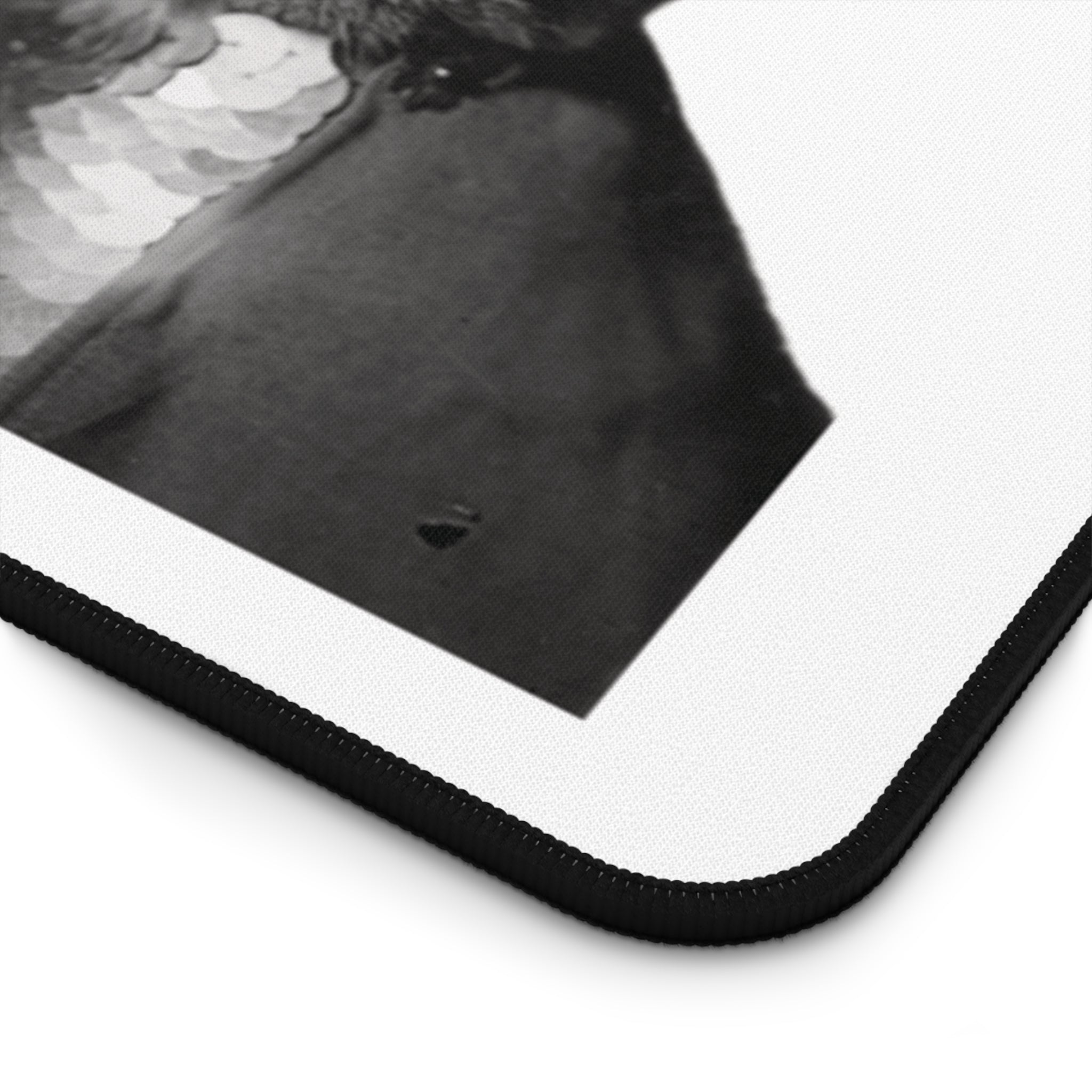 Steam Punk Monochrome  Cat Portrait Desk Mat | Antique Style Cat Illustration | cat with gladiator hat | industrial minimalism | cat dad