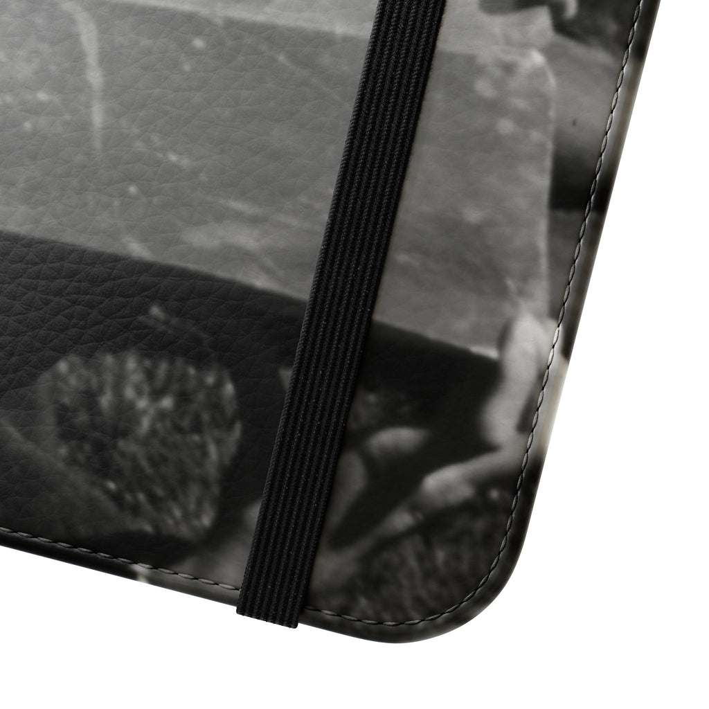 Black and White  Americana Portrait flip Phone Case | flip Case |woman sunning herself with foil | 1970s Americana | Graduation gift