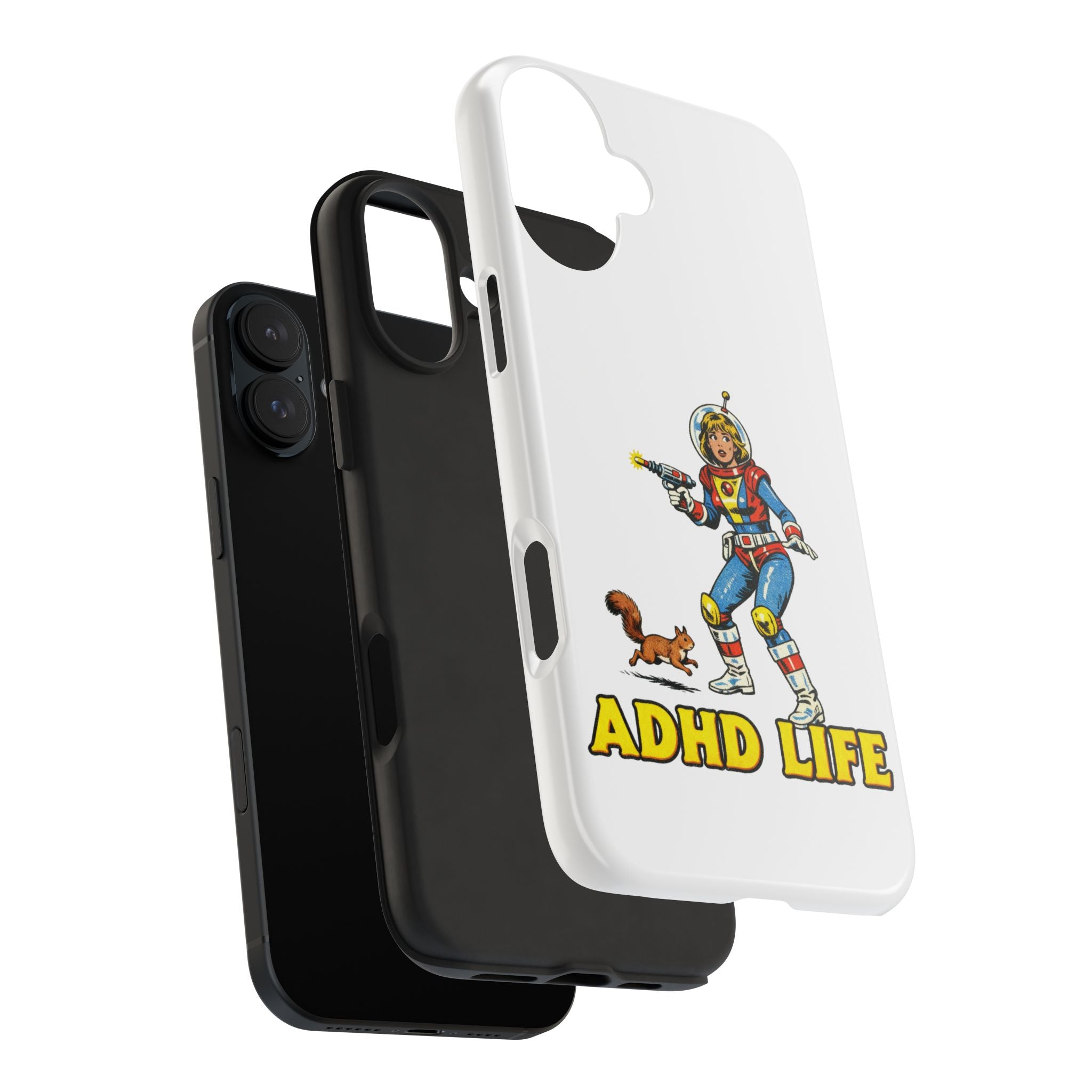 Phone Case — Retro Astronaut "ADHD LIFE" Protective Tough Case