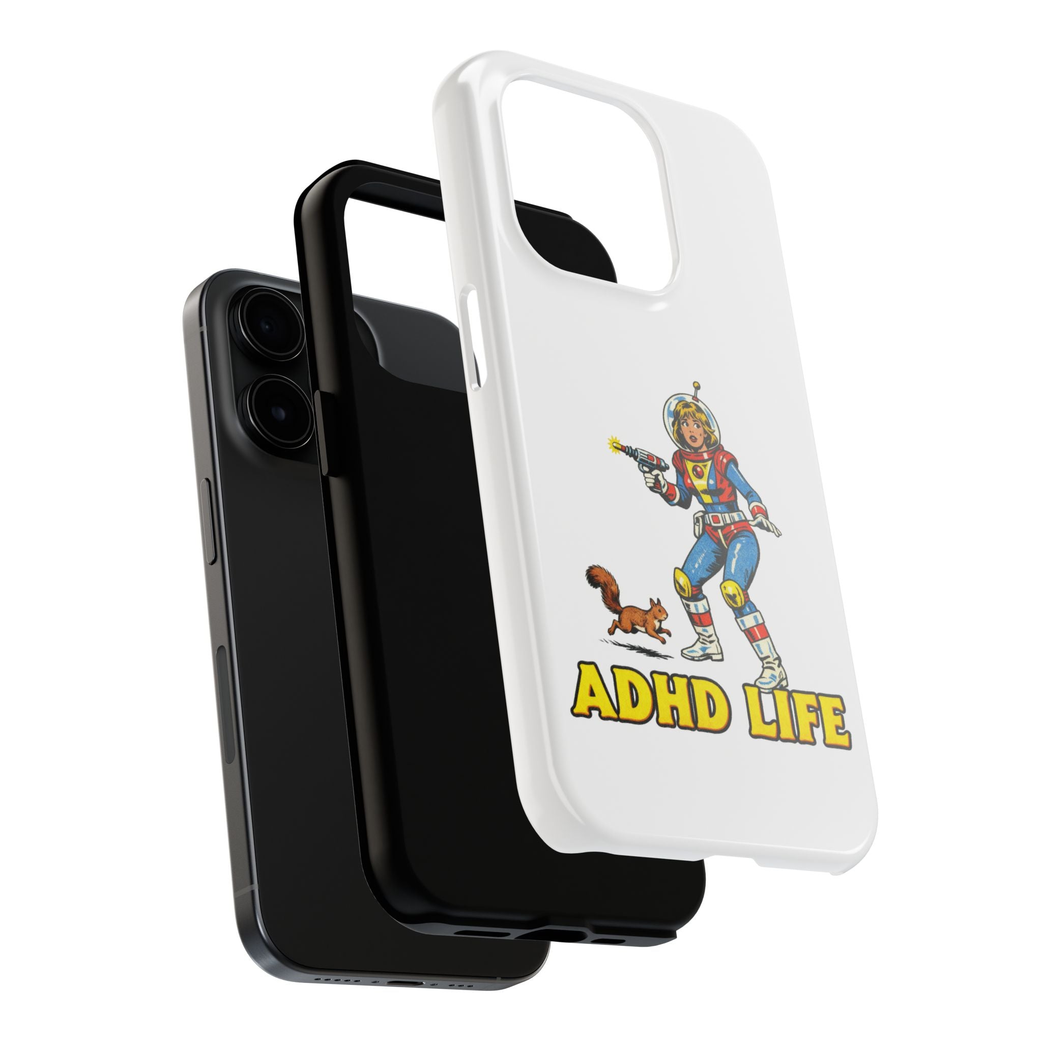 Phone Case — Retro Astronaut "ADHD LIFE" Protective Tough Case