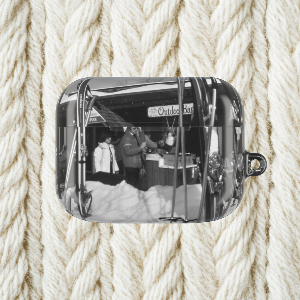 Vintage Black and White Market Photo AirPod Case | Retro Street Scene