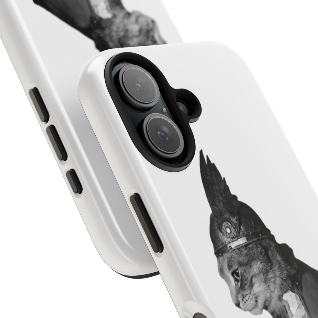 Viking Black Cat Portrait black white monochrome phone case | Tough Phone Case | cat lover case for phone Iphone 17 16 15 14