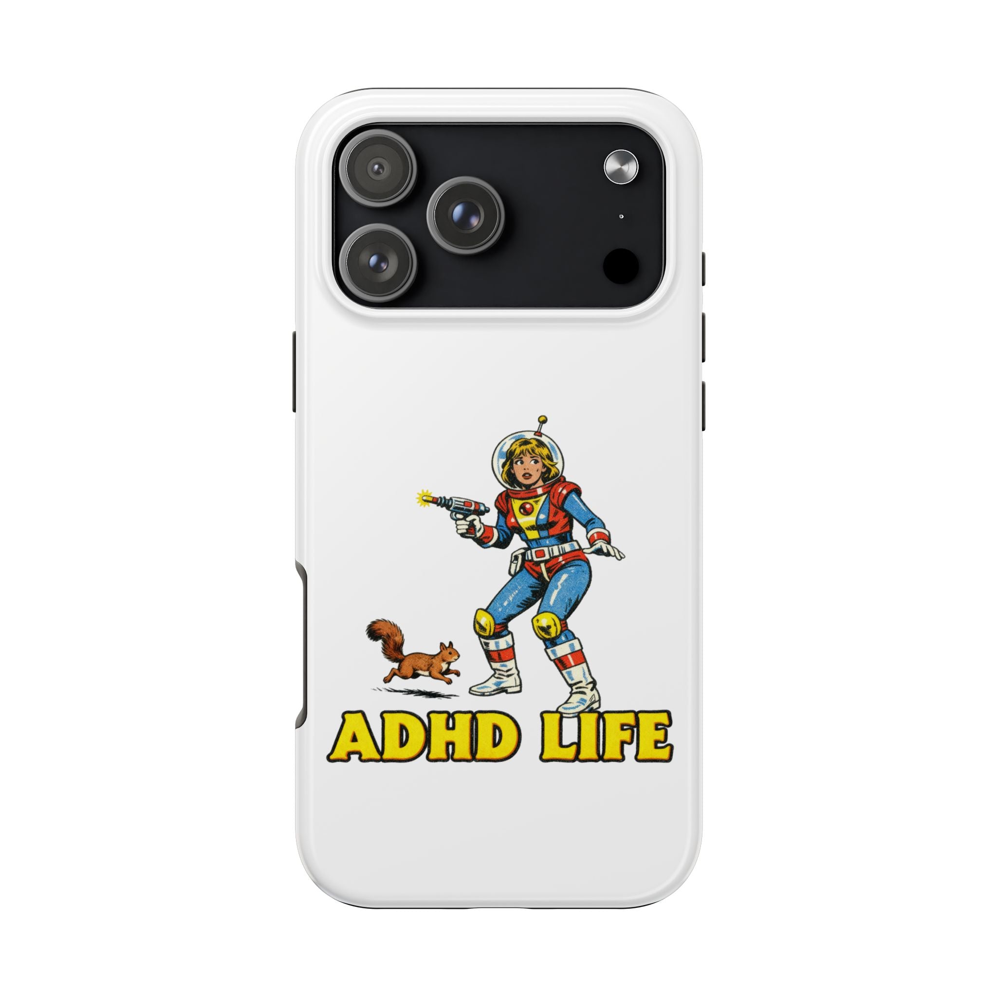 Phone Case — Retro Astronaut "ADHD LIFE" Protective Tough Case