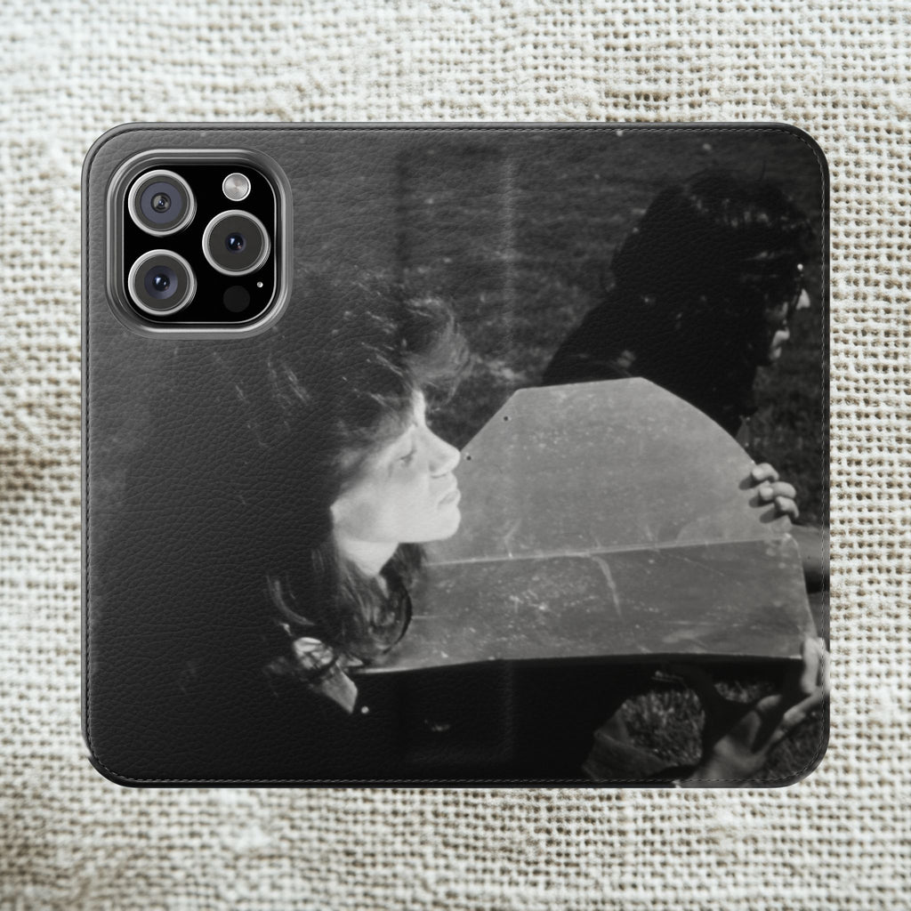 Black and White  Americana Portrait flip Phone Case | flip Case |woman sunning herself with foil | 1970s Americana | Graduation gift