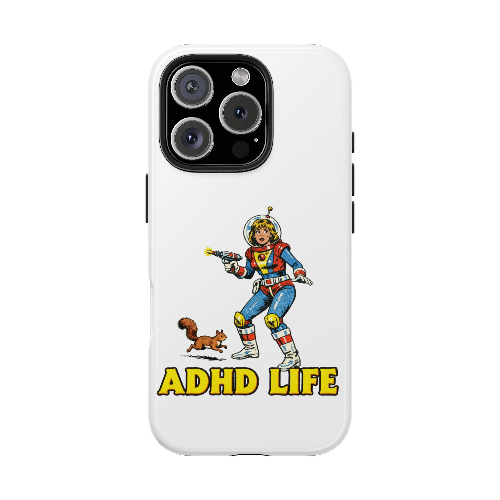 Phone Case — Retro Astronaut "ADHD LIFE" Protective Tough Case