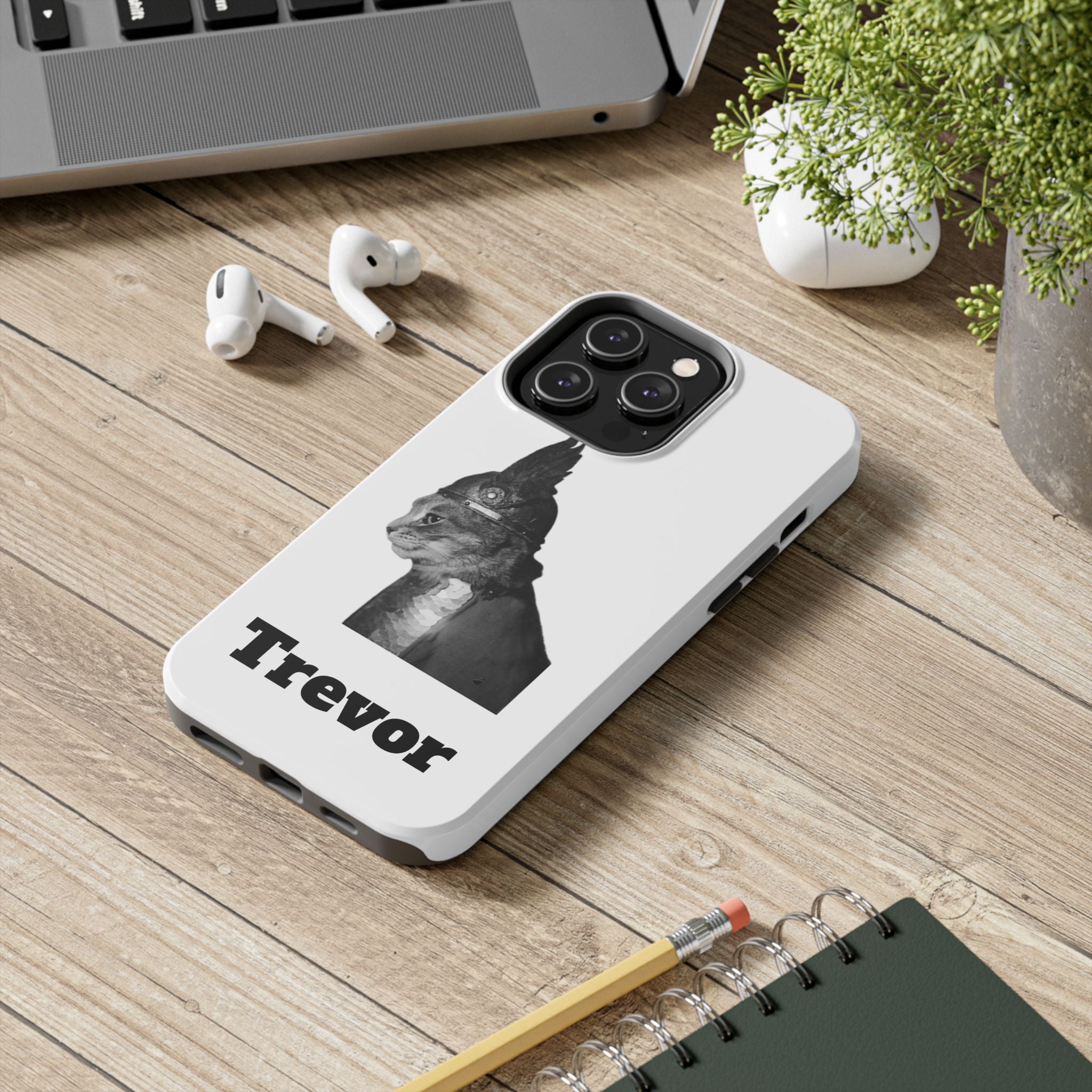 Viking Black Cat Portrait black white monochrome phone case | Tough Phone Case | cat lover case for phone Iphone 17 16 15 14