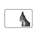 Steam Punk Monochrome  Cat Portrait Desk Mat | Antique Style Cat Illustration | cat with gladiator hat | industrial minimalism | cat dad
