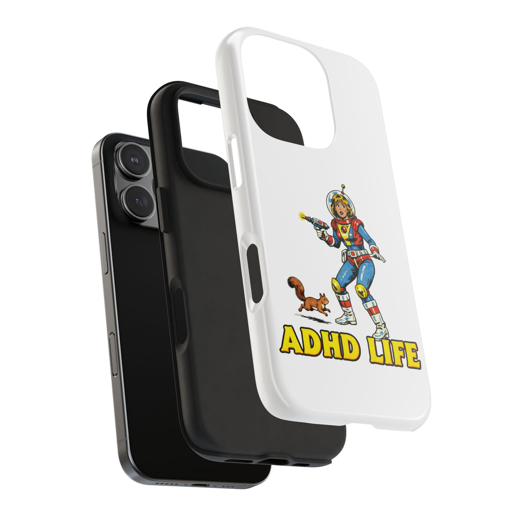 Phone Case — Retro Astronaut "ADHD LIFE" Protective Tough Case