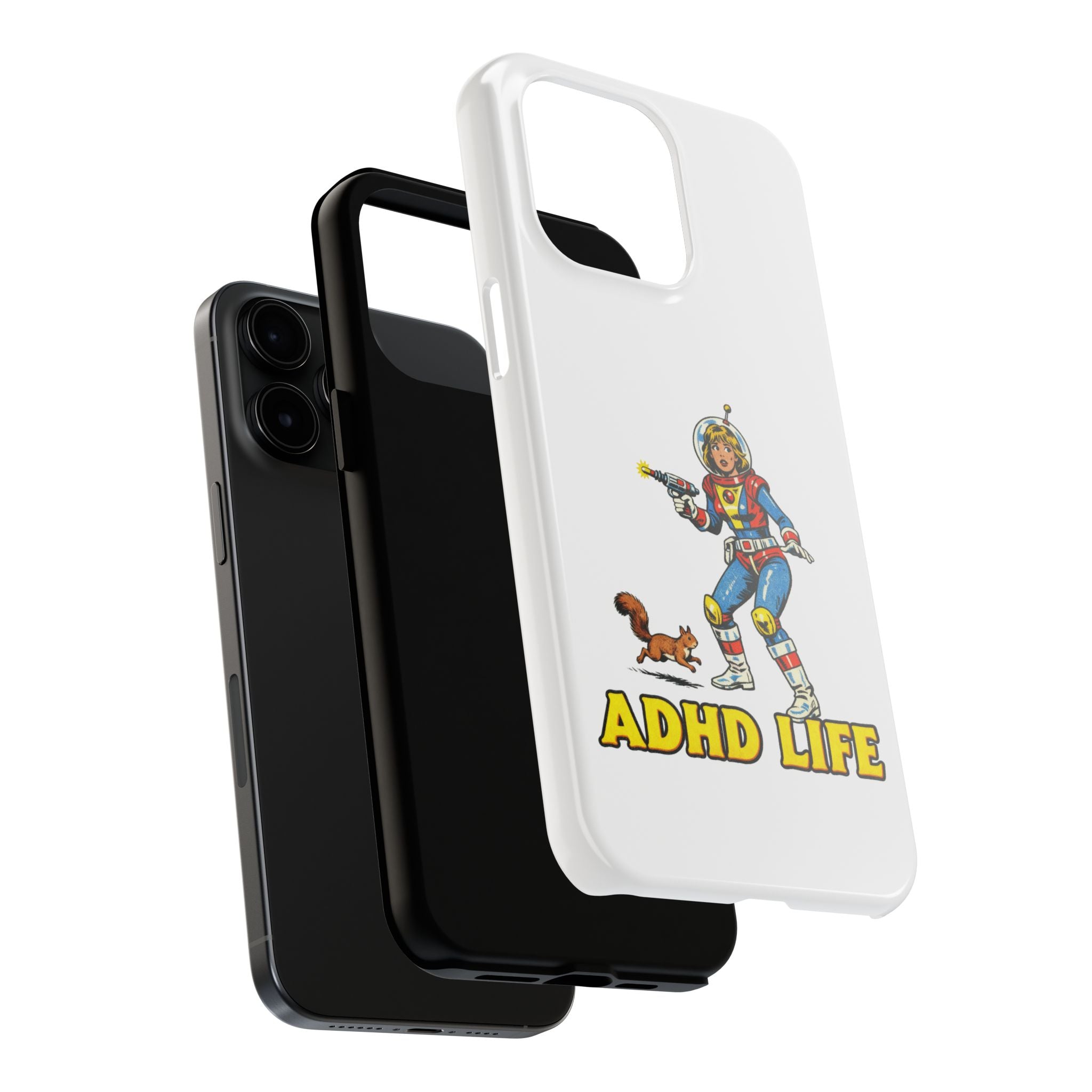 Phone Case — Retro Astronaut "ADHD LIFE" Protective Tough Case