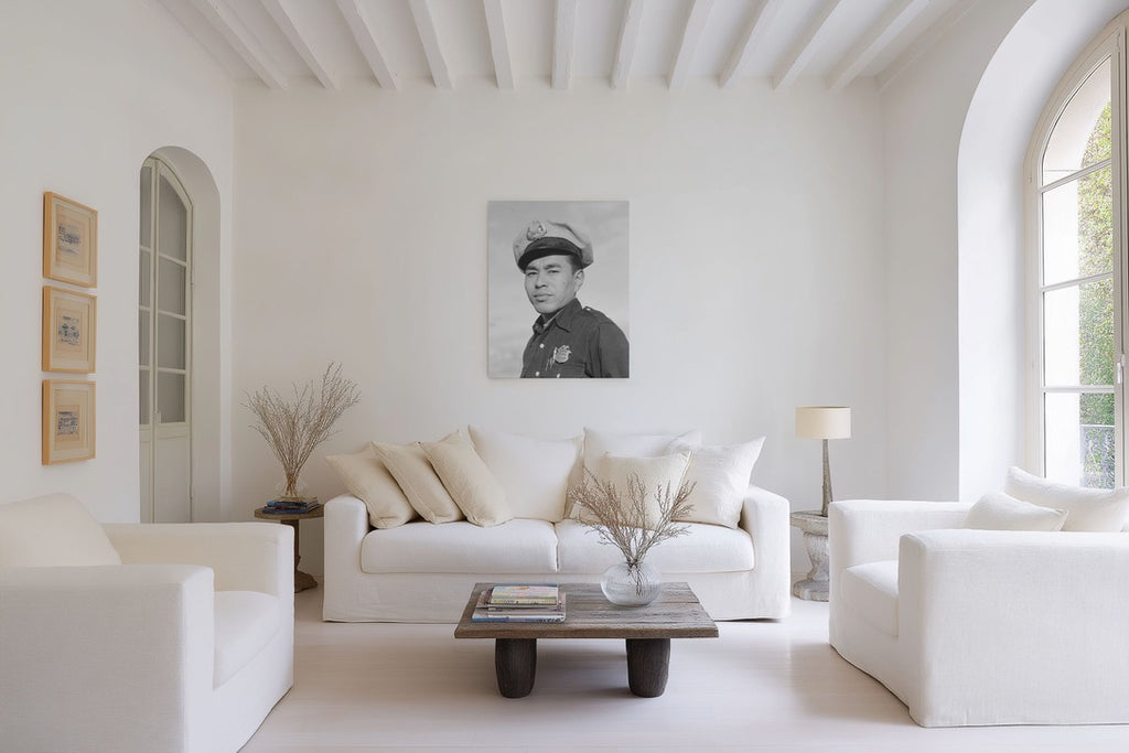 Ansel Adams — Manzanar Police Officer Portrait (1943) | Historic Black & White Photography | Museum Quality Wall Art | gift ready
