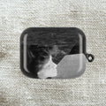 Black and White  Americana Portrait airpod Case | Magnetic Impact-Resistant Case |woman sunning herself with foil | 1970s Americana | gift