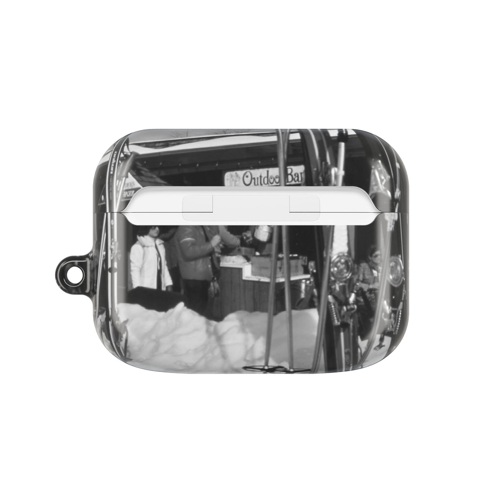 Vintage Black and White Market Photo AirPod Case | Retro Street Scene