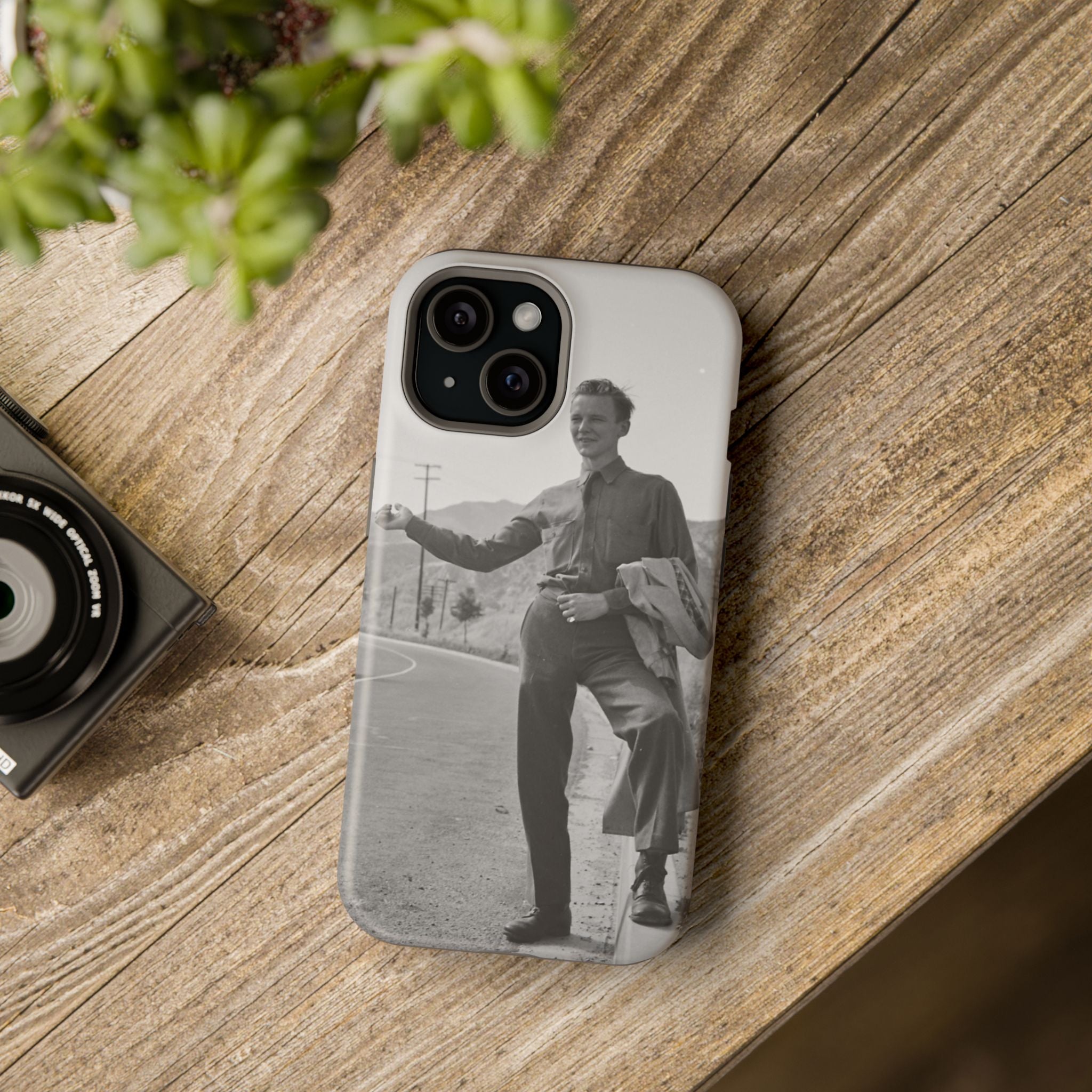 Vintage Hiker Photo Phone Case | Magnetic Impact-Resistant Case