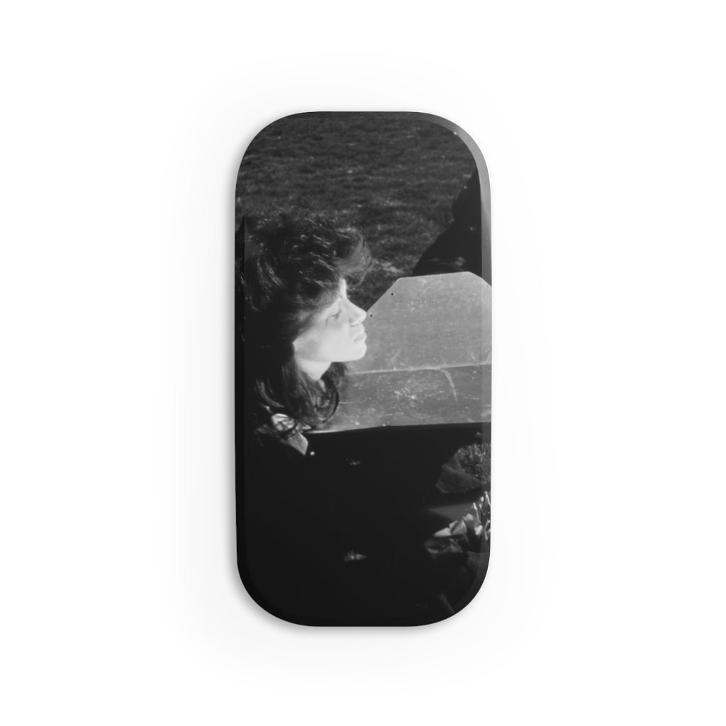 Black and White  Americana Portrait Phone Case  clip stand| Case stand |woman sunning herself with foil | 1970s Americana | gift monochrome