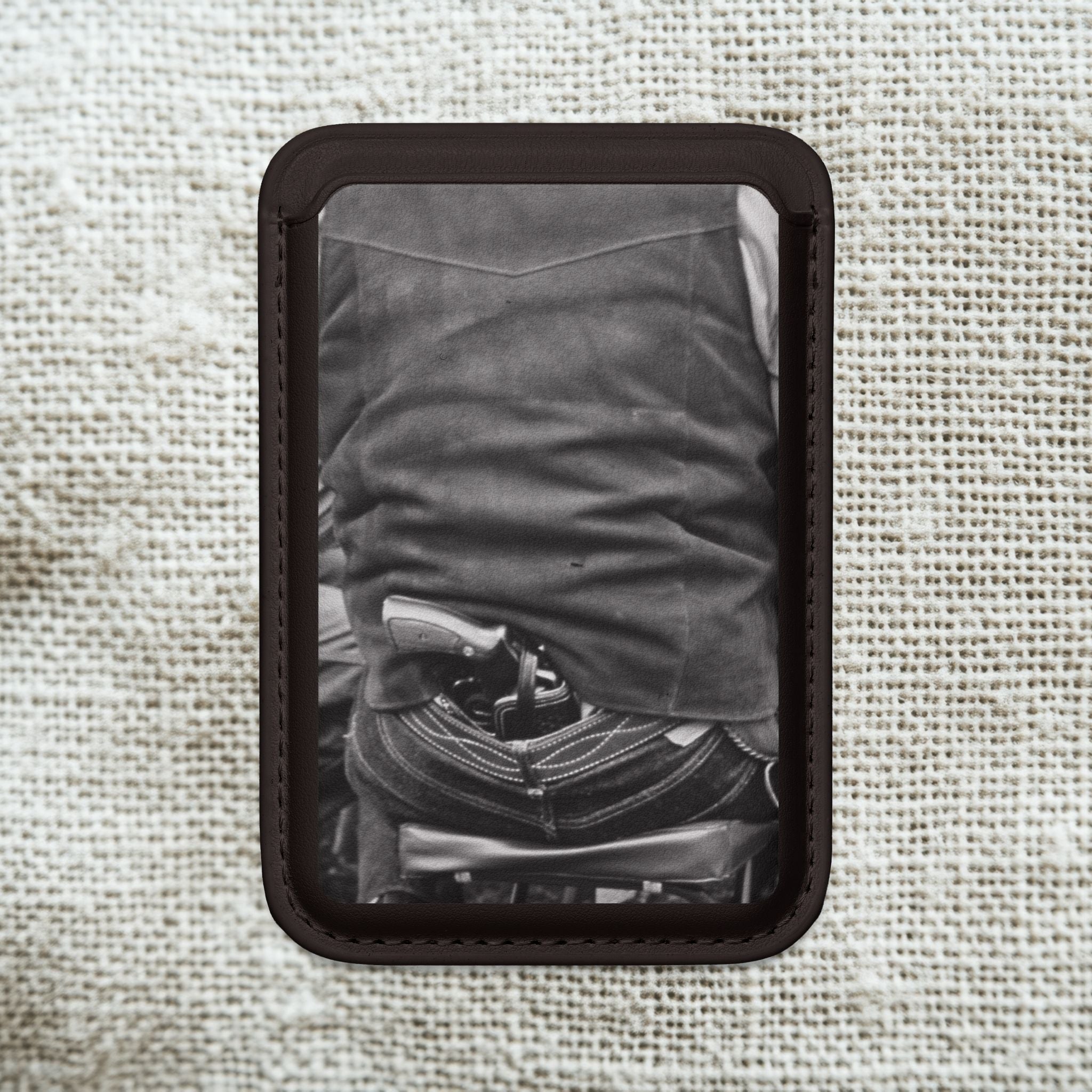 Black and White Photo Pistol in Pocket Magsafe Wallet | Matching products for home office | masculine | monochrome Americana