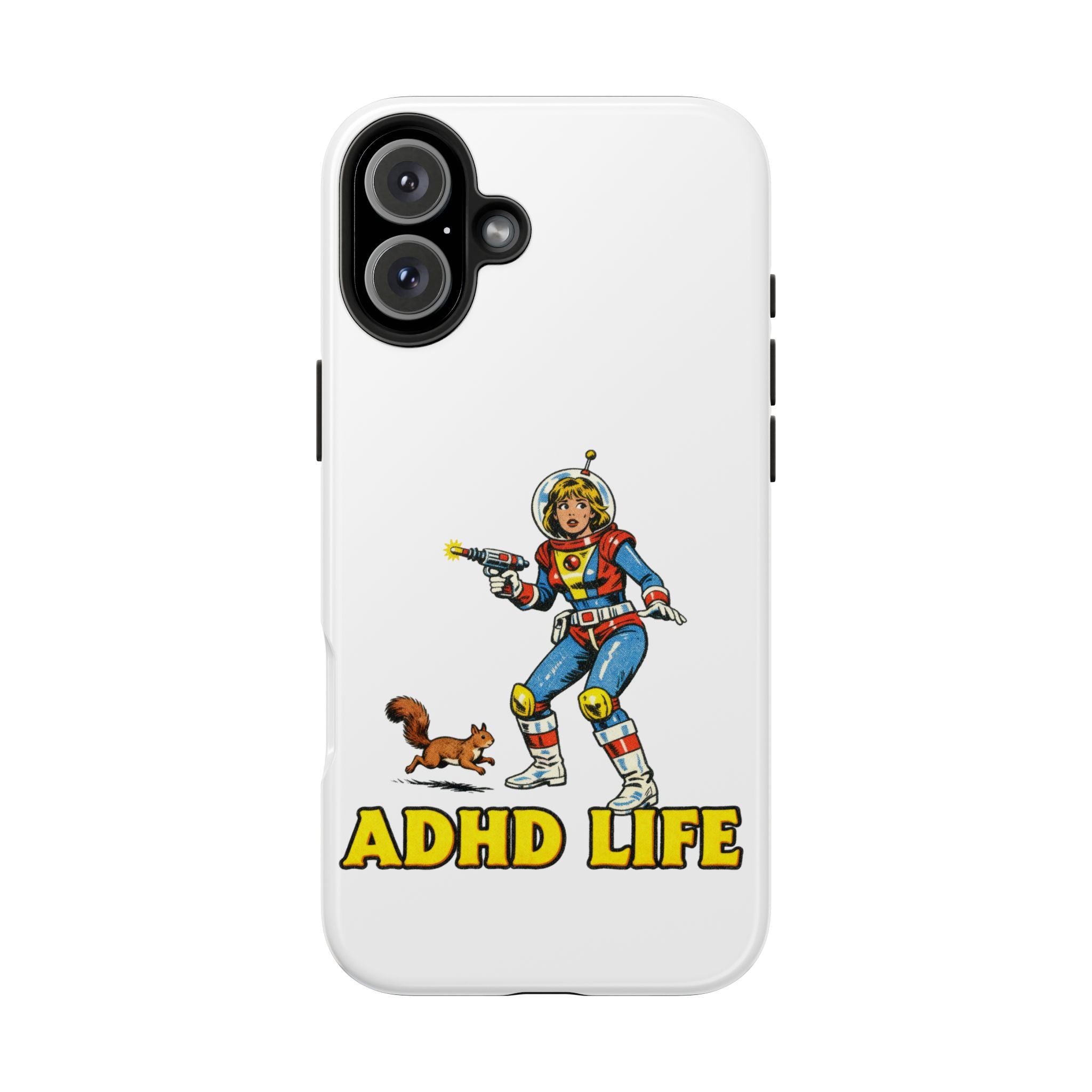 Phone Case — Retro Astronaut "ADHD LIFE" Protective Tough Case
