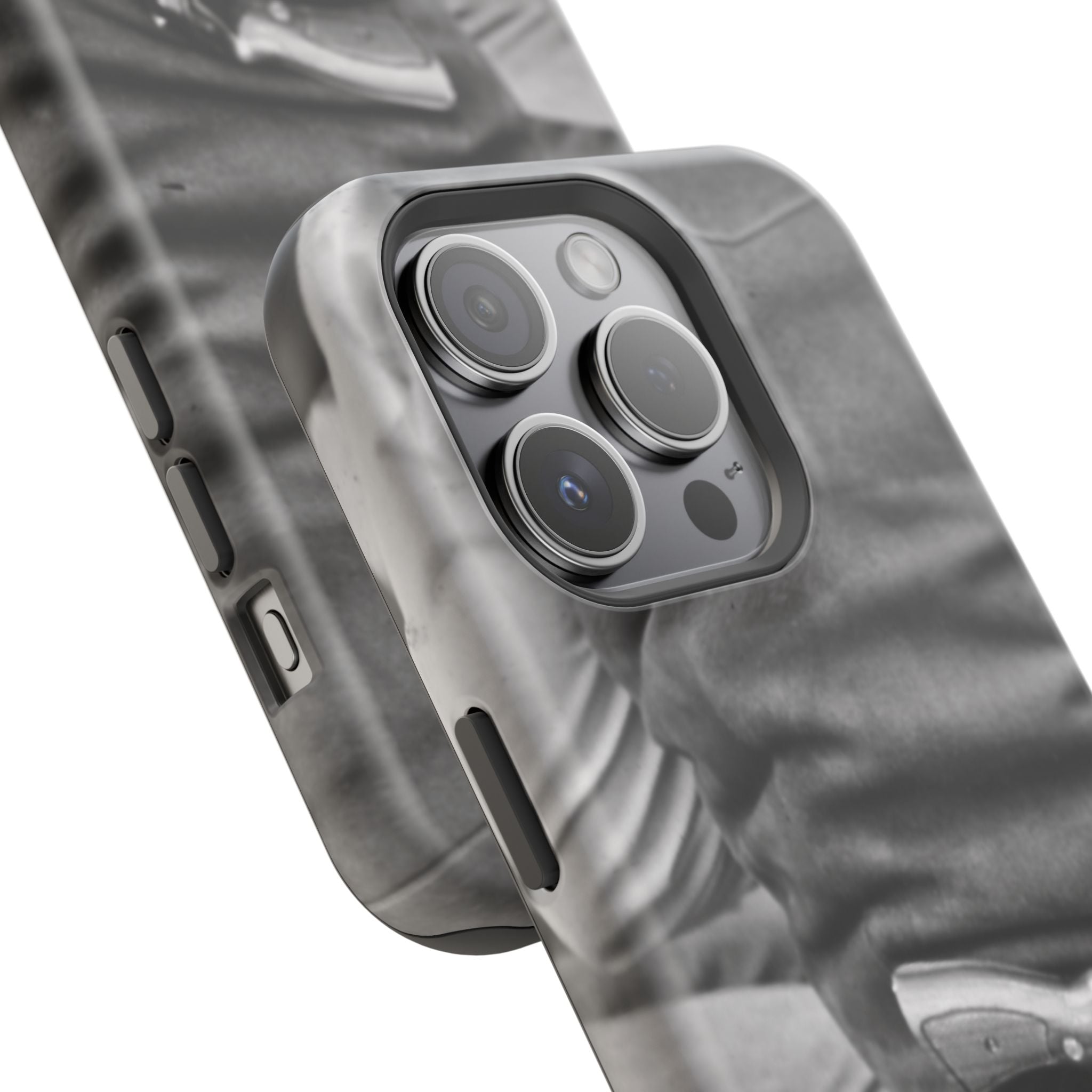 Black and White Cowboy Holster Photo Phone Case | Magnetic Impact-Resistant Case| Samsung 26 iphone 17 16 15 Monochrome Americana