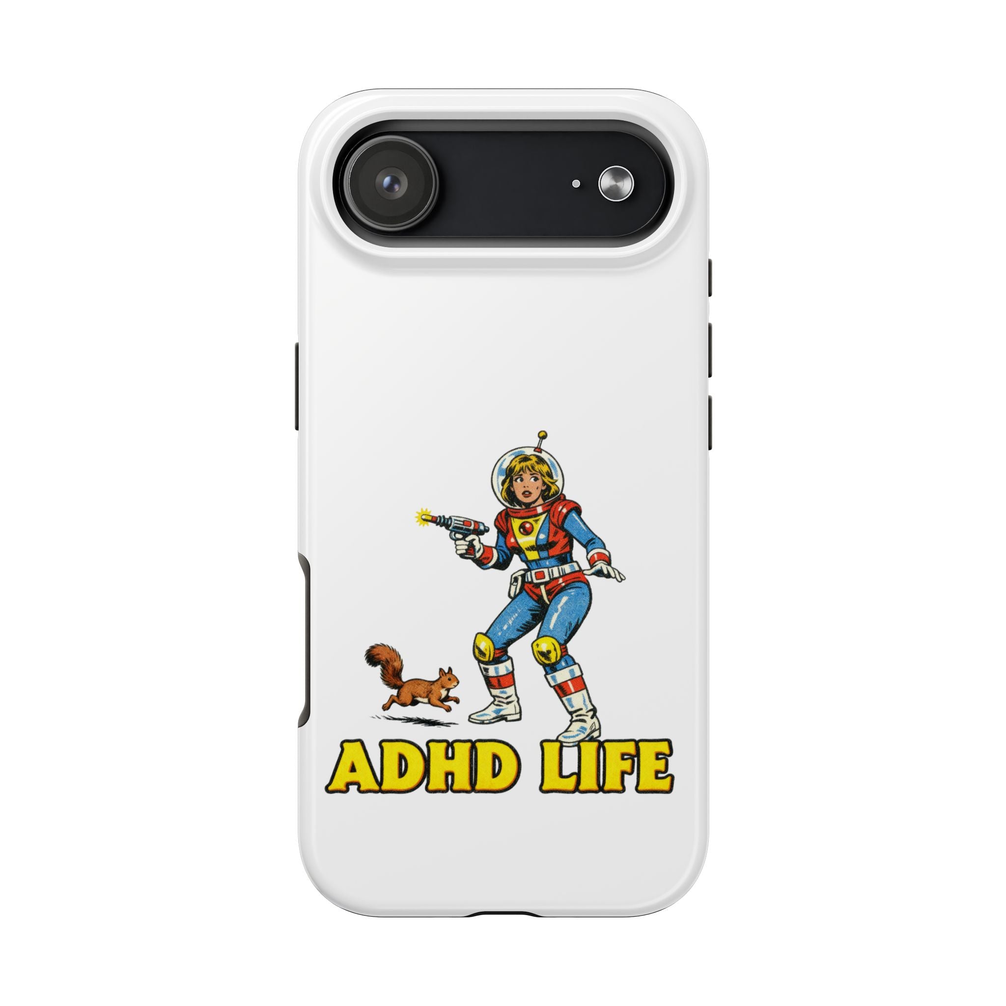 Phone Case — Retro Astronaut "ADHD LIFE" Protective Tough Case