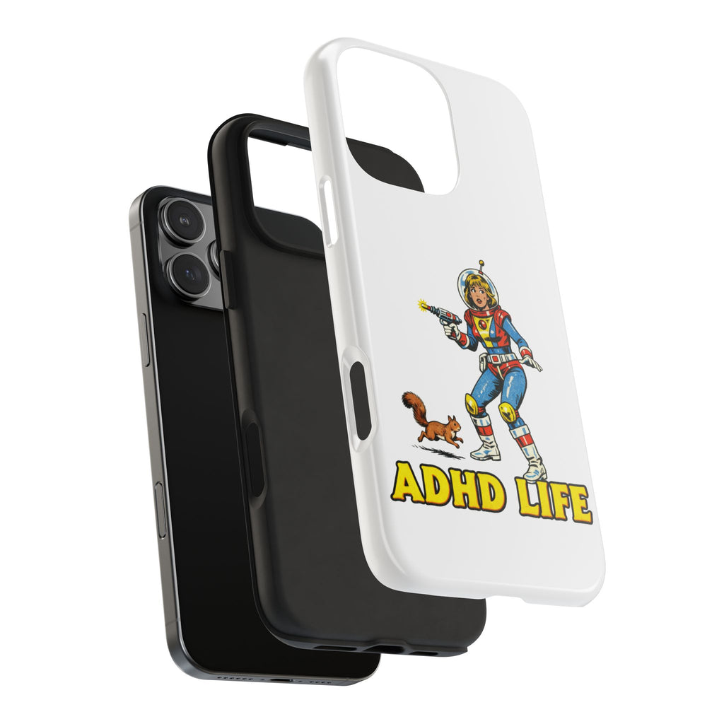 Phone Case — Retro Astronaut "ADHD LIFE" Protective Tough Case