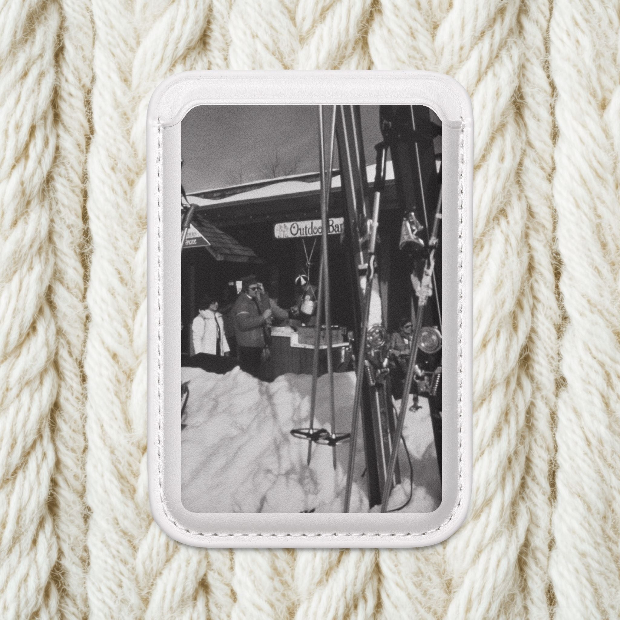 Vintage Ski Lodge Photo Wallet | MagSafe Compatible Card Sleeve