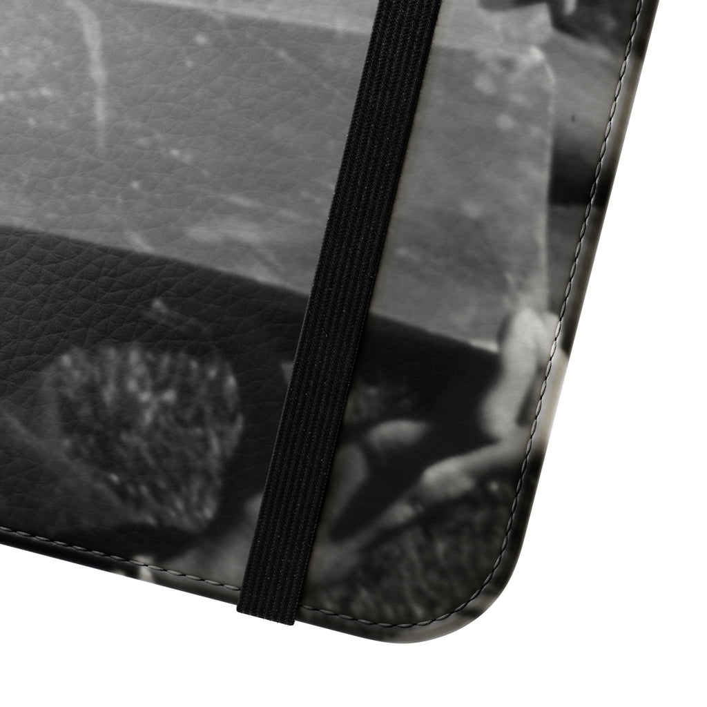 Black and White  Americana Portrait flip Phone Case | flip Case |woman sunning herself with foil | 1970s Americana | Graduation gift