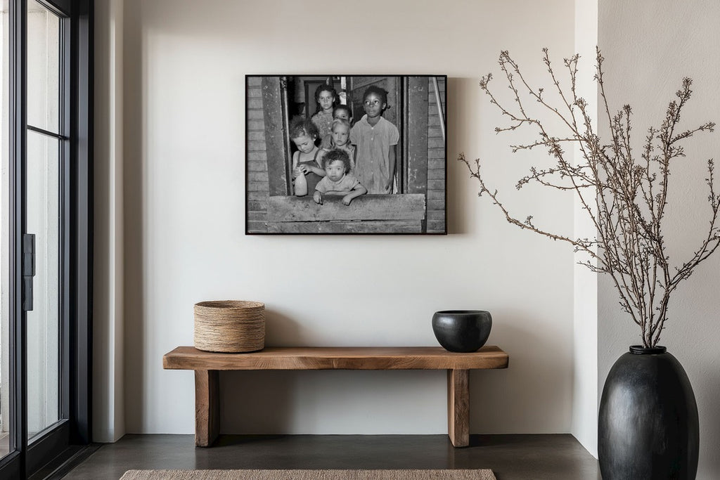 1940s Coal Miner Children Photograph | West Virginia Mining Town | Great Depression Documentary Photo | Historic Americana Wall Art