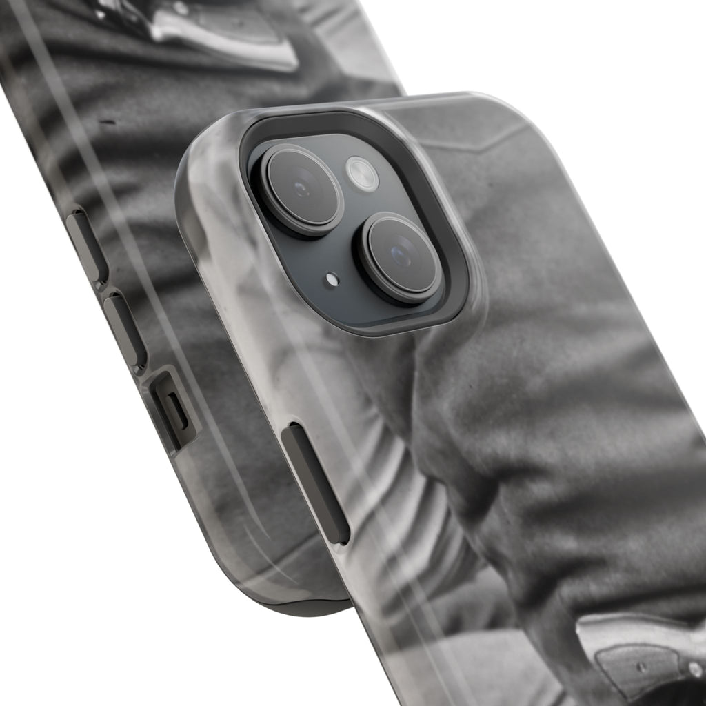 Black and White Cowboy Holster Photo Phone Case | Magnetic Impact-Resistant Case| Samsung 26 iphone 17 16 15 Monochrome Americana