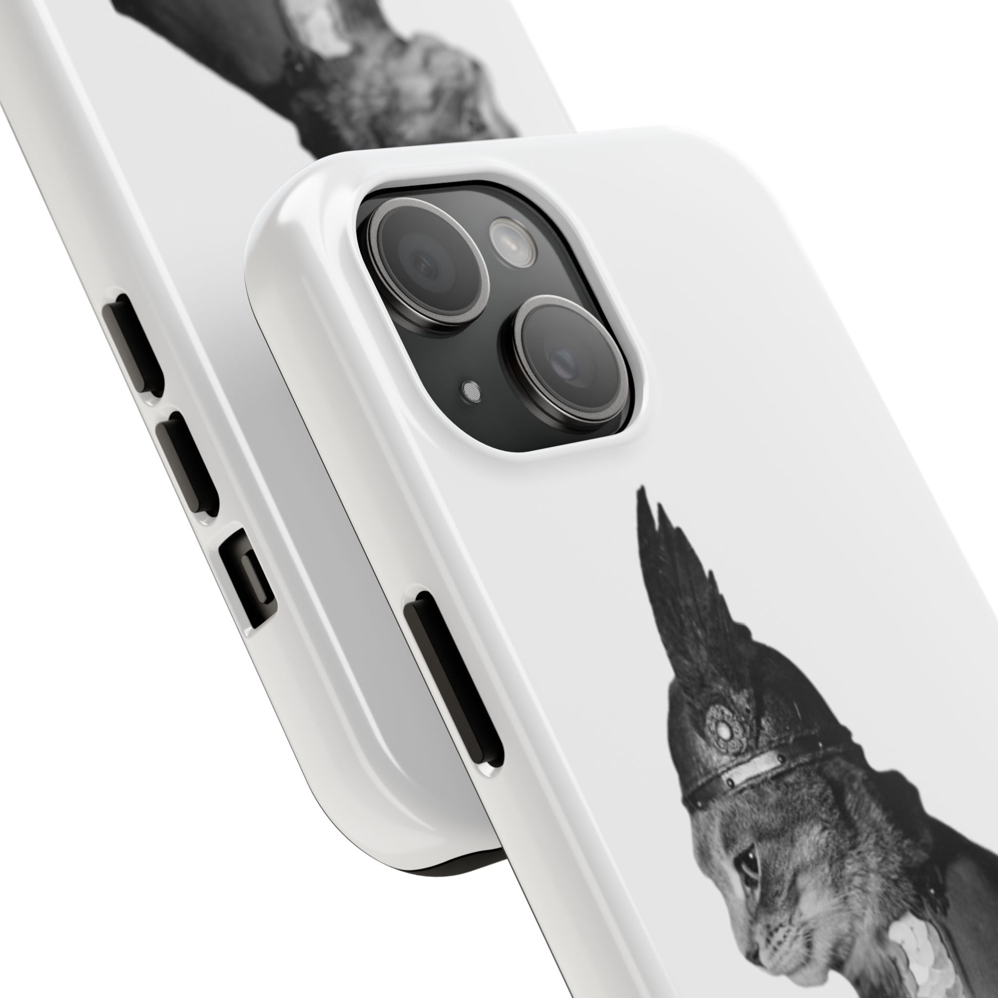 Viking Black Cat Portrait black white monochrome phone case | Tough Phone Case | cat lover case for phone Iphone 17 16 15 14