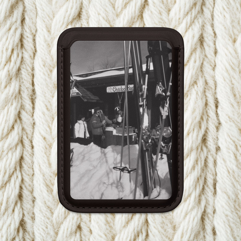 Vintage Ski Lodge Photo Wallet | MagSafe Compatible Card Sleeve
