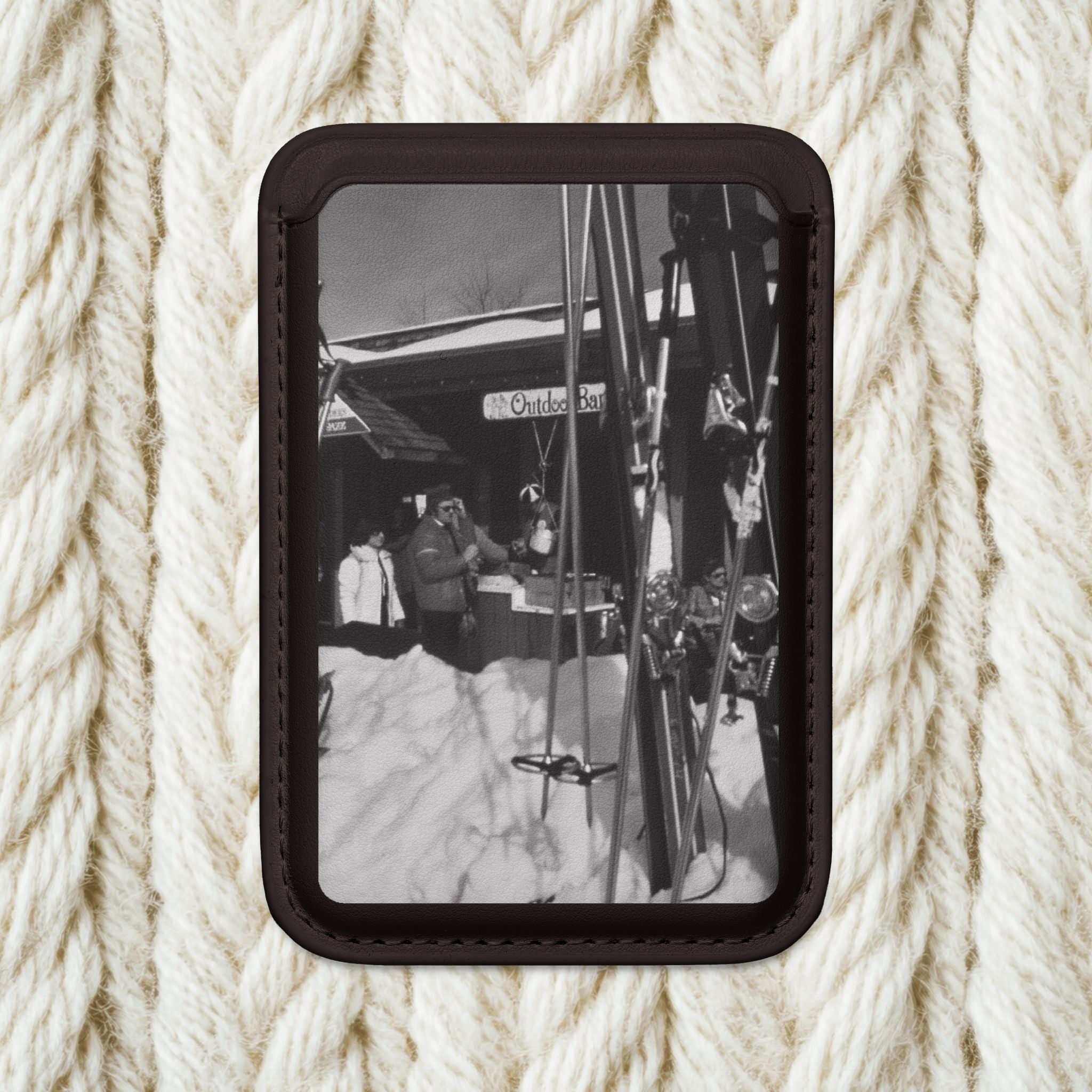 Vintage Ski Lodge Photo Wallet | MagSafe Compatible Card Sleeve
