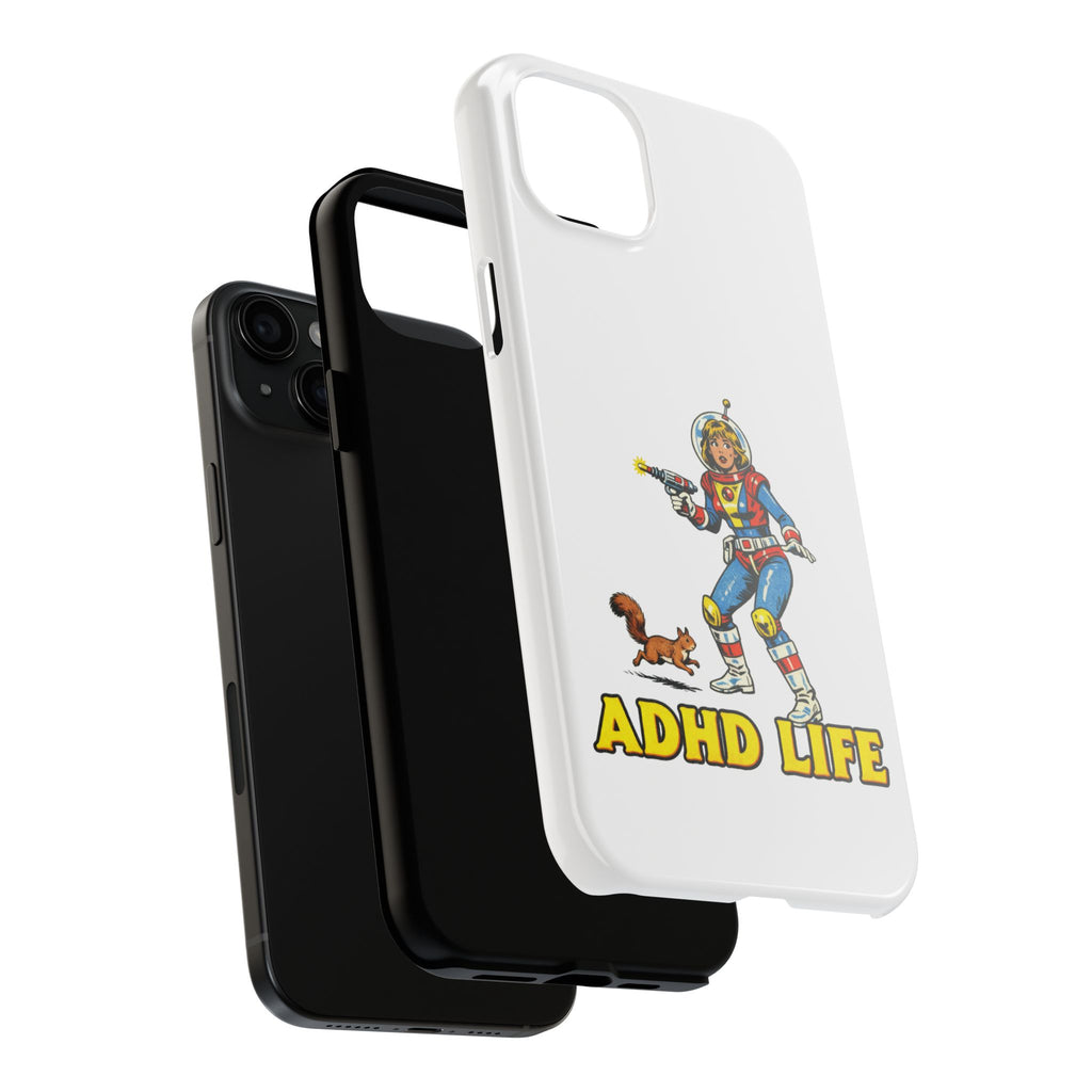Phone Case — Retro Astronaut "ADHD LIFE" Protective Tough Case