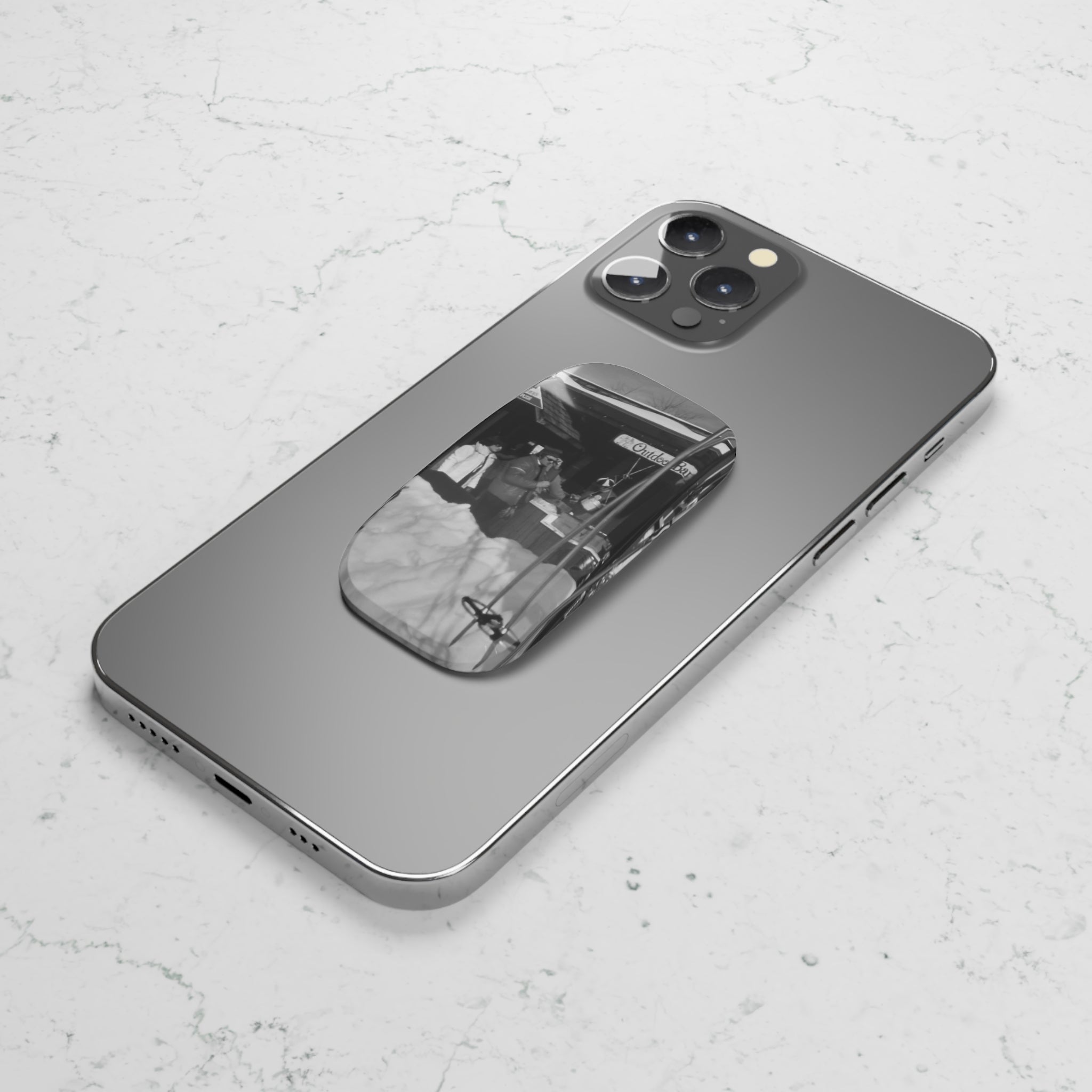 Vintage Vail Ski village Photo Phone Click-On Grip | Winter Snow Scene |Monochrome Nostalgia | Matching accessories