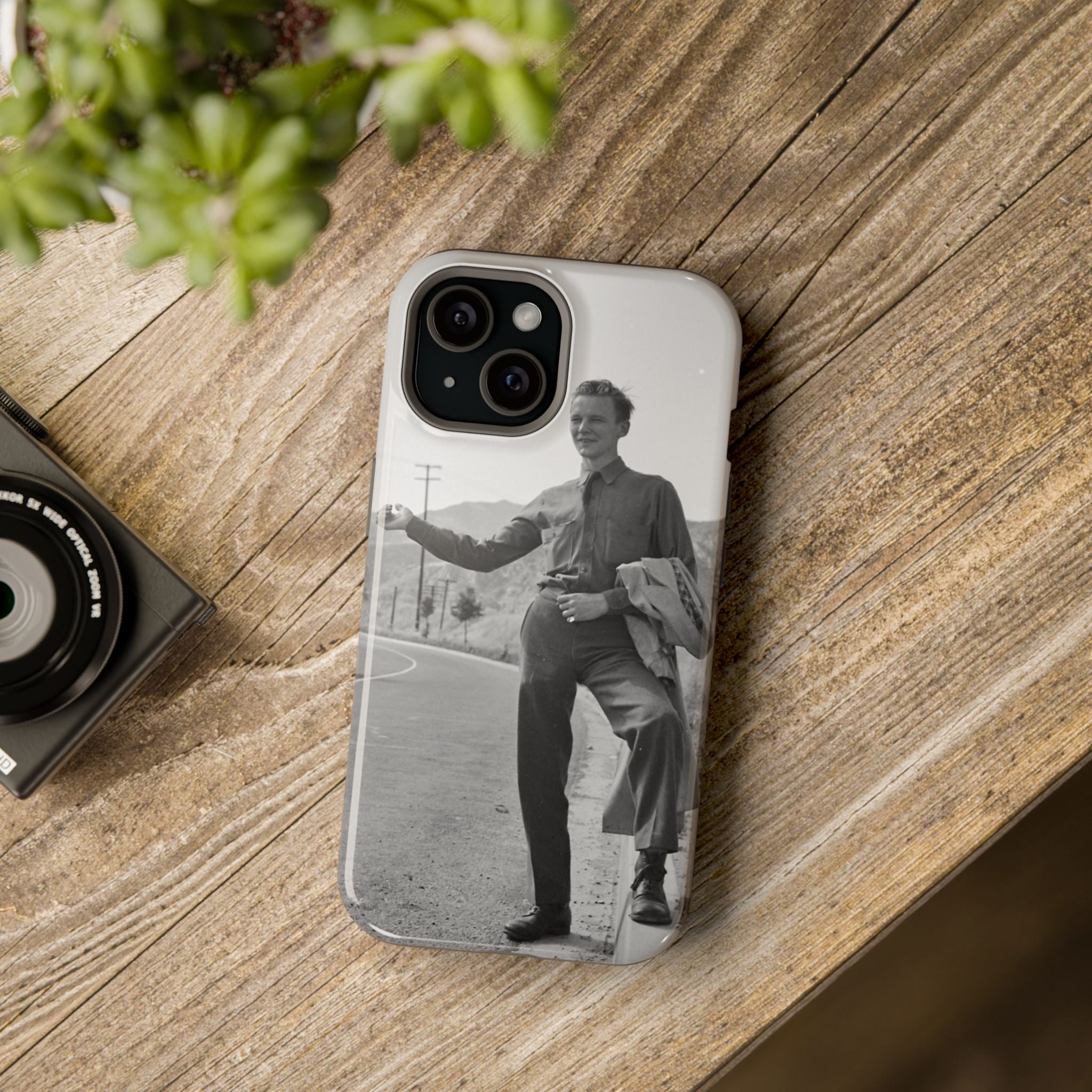 Vintage Hiker Photo Phone Case | Magnetic Impact-Resistant Case