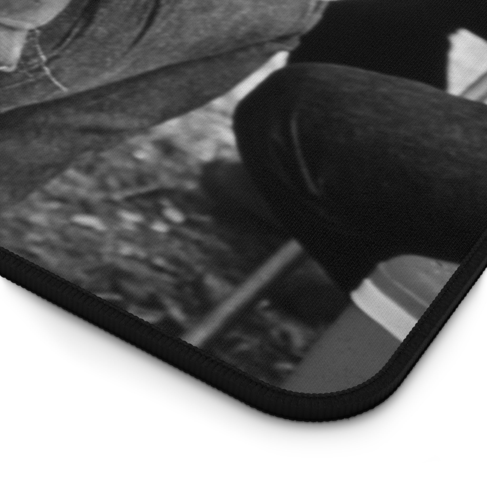 Vintage Western Cowboy with Holstered Revolver Desk Mat | Black & White | Masculine Americana Corrdinating office | Multiple sizes