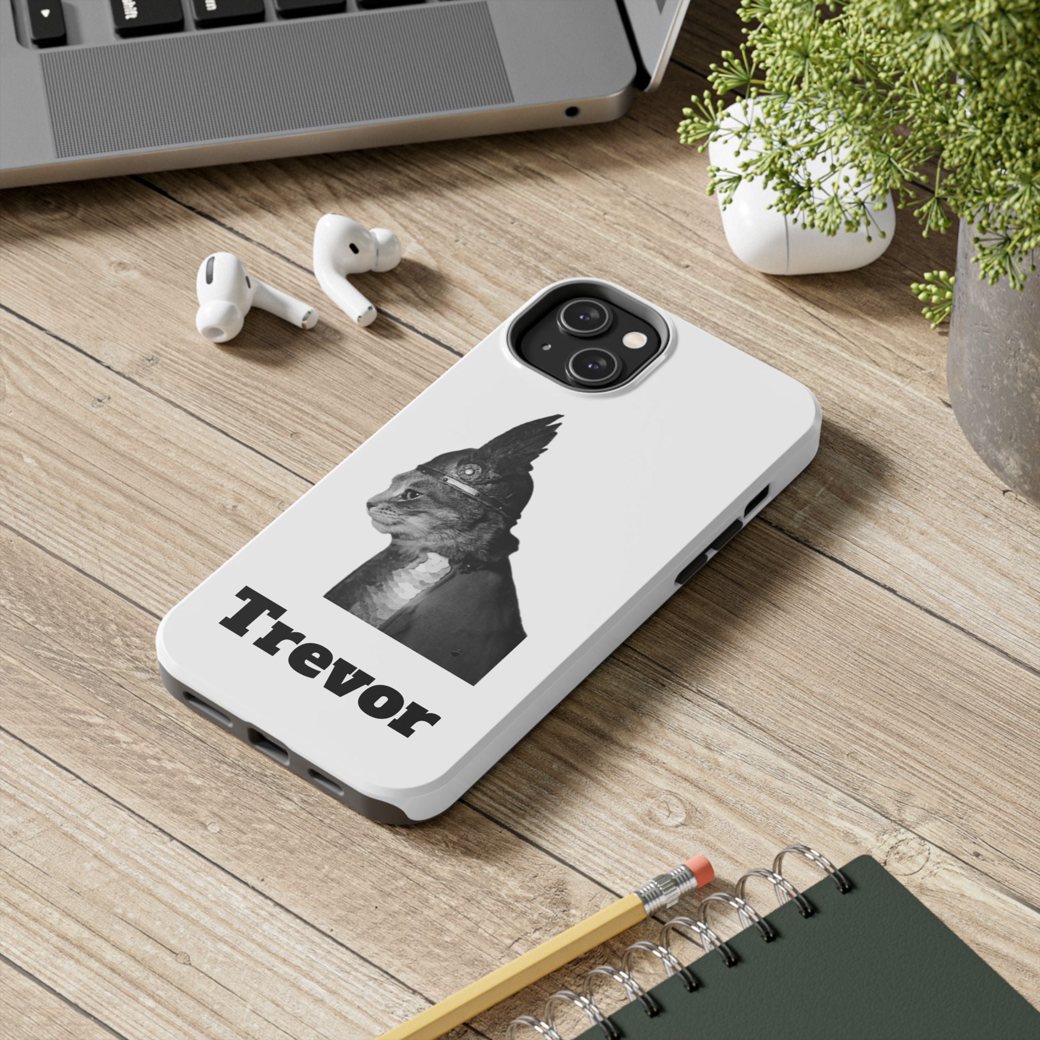Viking Black Cat Portrait black white monochrome phone case | Tough Phone Case | cat lover case for phone Iphone 17 16 15 14
