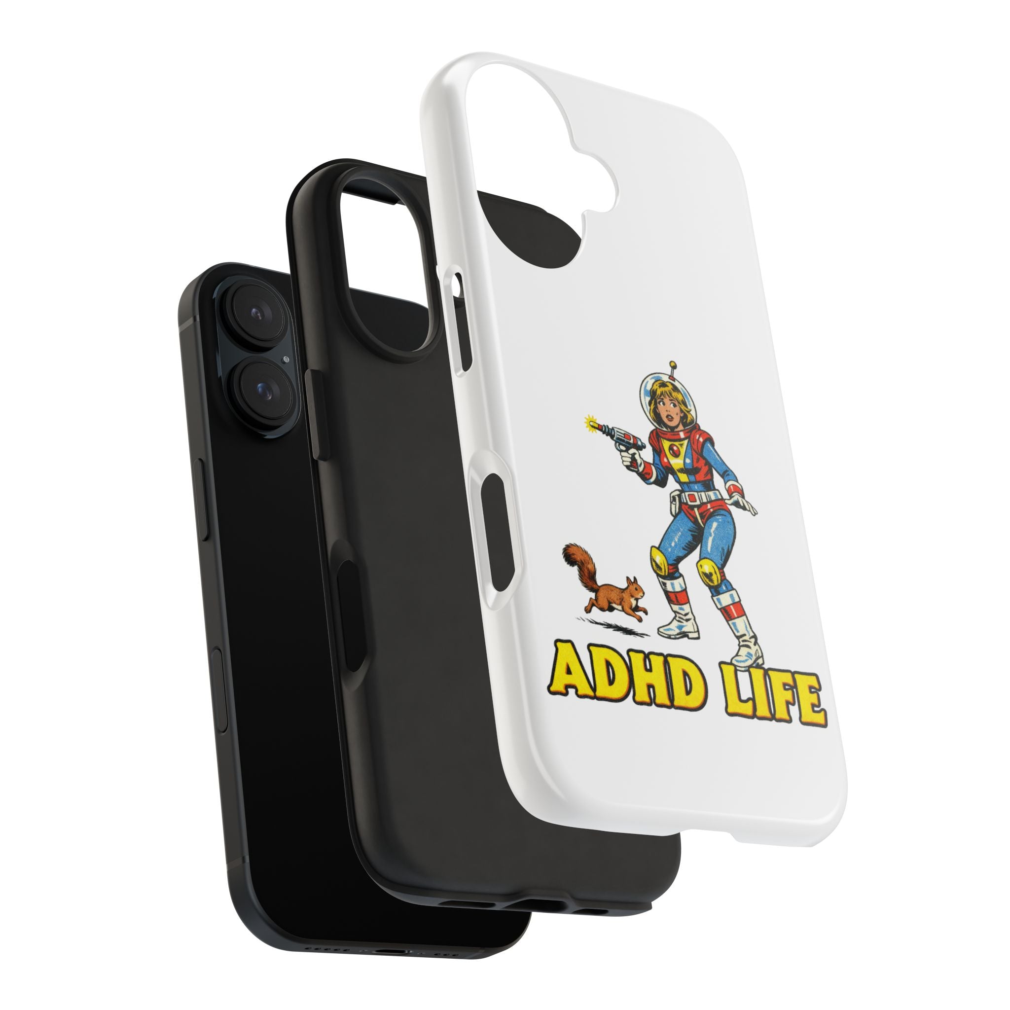Phone Case — Retro Astronaut "ADHD LIFE" Protective Tough Case