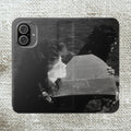 Black and White  Americana Portrait flip Phone Case | flip Case |woman sunning herself with foil | 1970s Americana | Graduation gift
