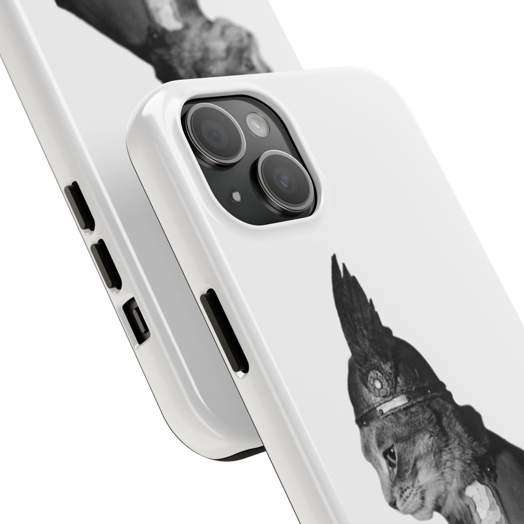 Viking Black Cat Portrait black white monochrome phone case | Tough Phone Case | cat lover case for phone Iphone 17 16 15 14