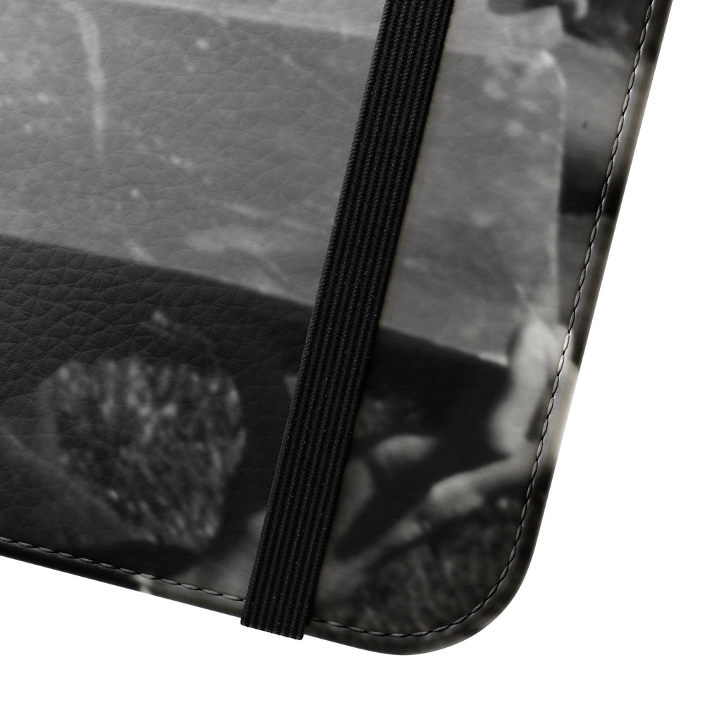 Black and White  Americana Portrait flip Phone Case | flip Case |woman sunning herself with foil | 1970s Americana | Graduation gift