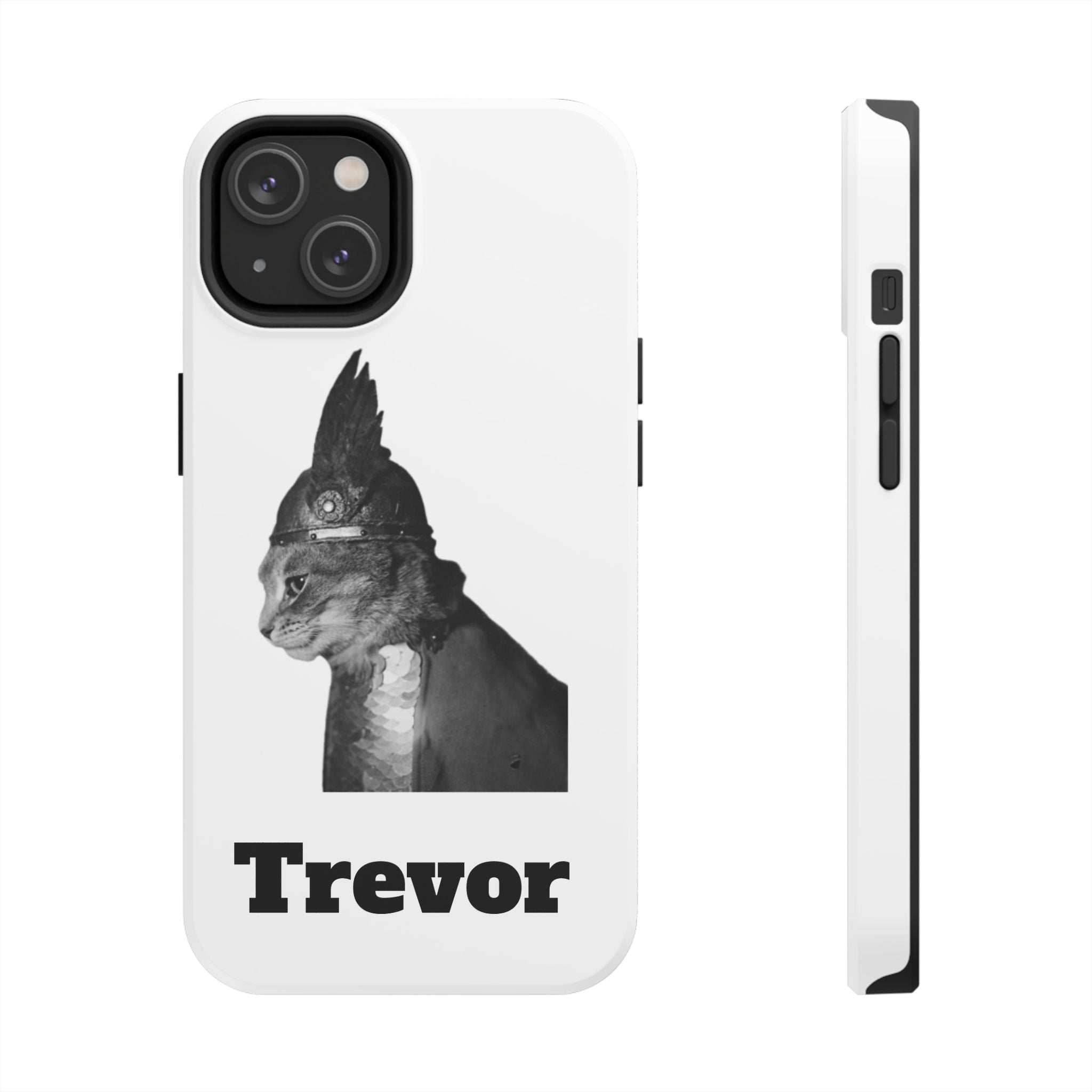 Viking Black Cat Portrait black white monochrome phone case | Tough Phone Case | cat lover case for phone Iphone 17 16 15 14