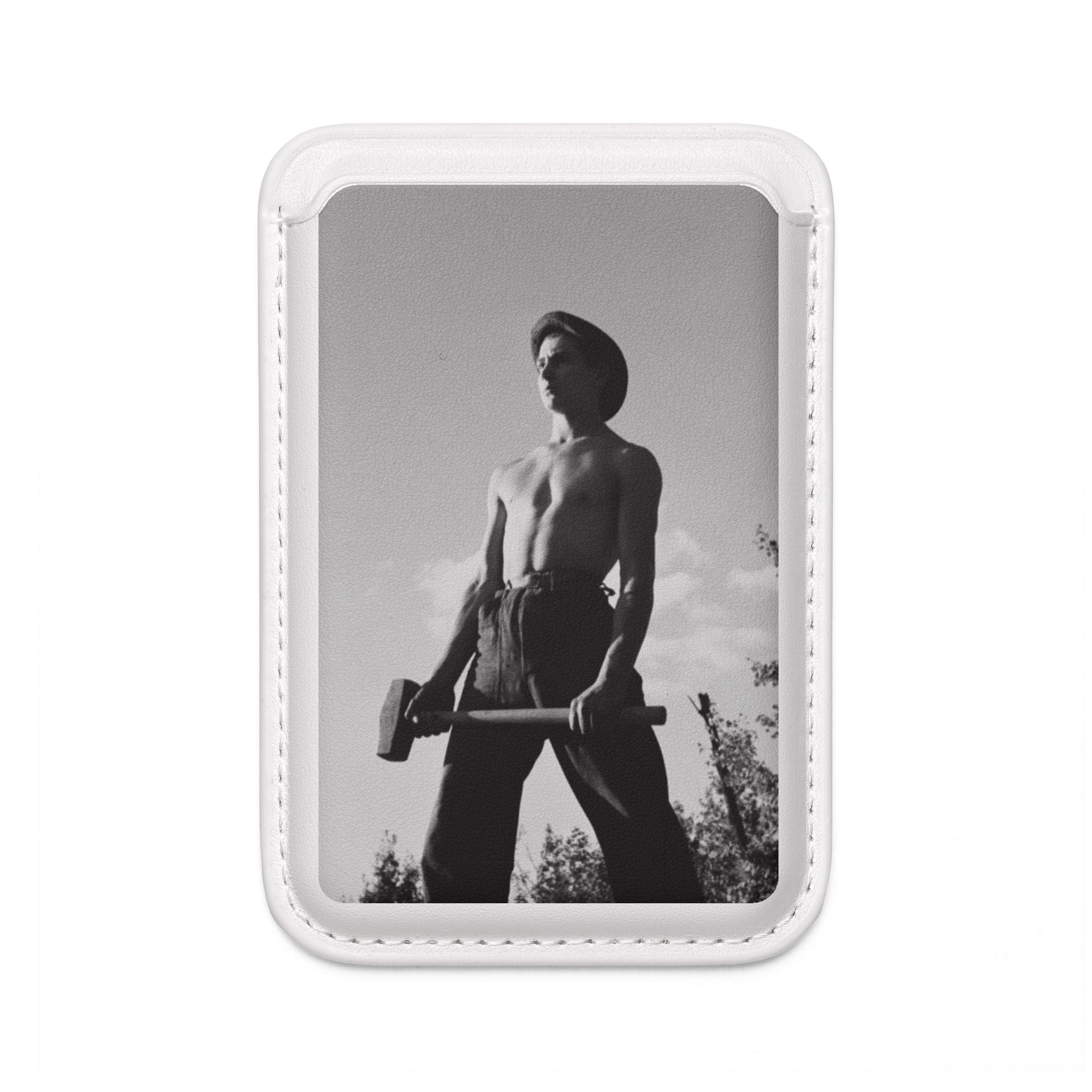 Vintage Male Silhouette Photo Vegan Wallet | MagSafe Compatible