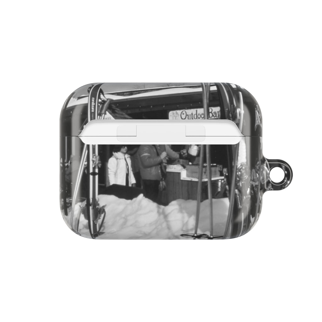 Vintage Black and White Market Photo AirPod Case | Retro Street Scene